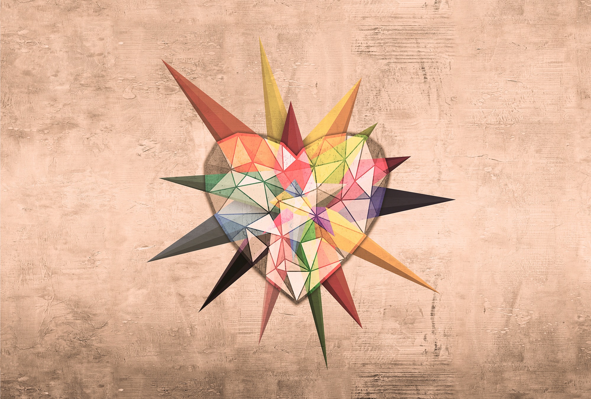 Architects Paper Fototapete »Atelier 47 Heart Star 2« 3D-Optik glatt Vlies, günstig online kaufen