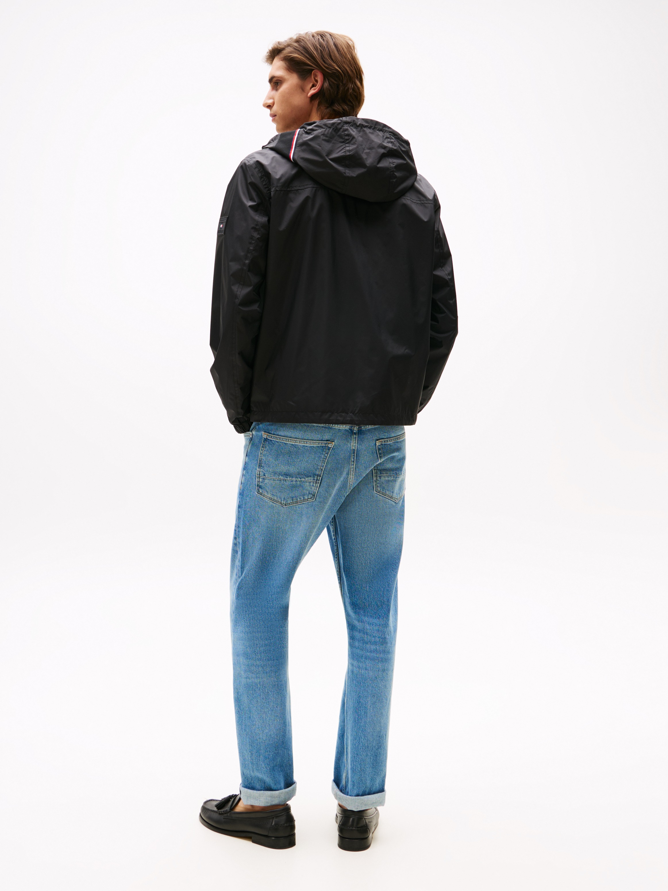 Tommy Hilfiger Blouson »RWB HOODED JACKET«, mit Kapuze, elastische Bündchen, wasserabweisend