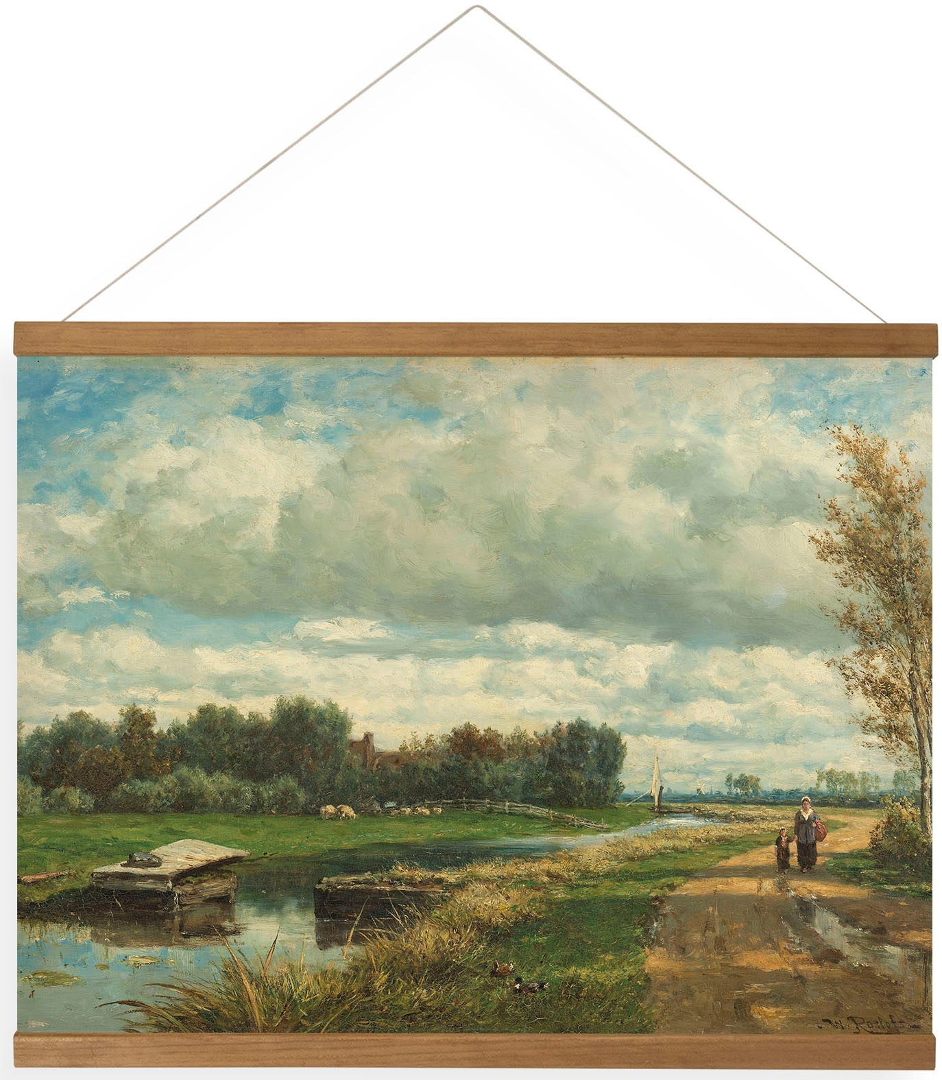 Art for the home Leinwandbild »Dutch Landscape«, (1 St.), Luxus Kakemono Leinen Wandposter 80x60cm