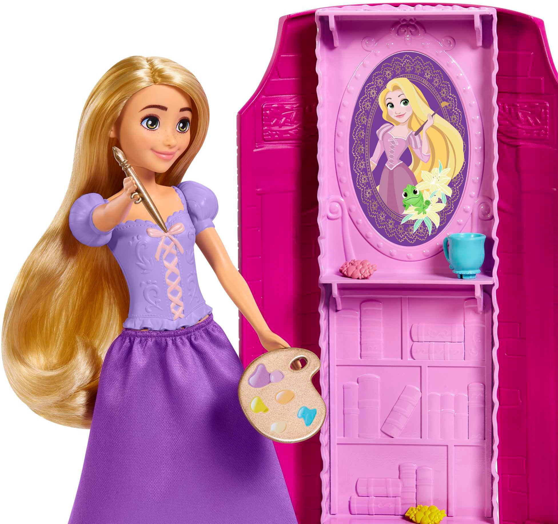 Mattel® Spielwelt »Disney Prinzessin, Rapunzels Turm Spielset«, inklusive Puppe, Chamäleon & Accessoires