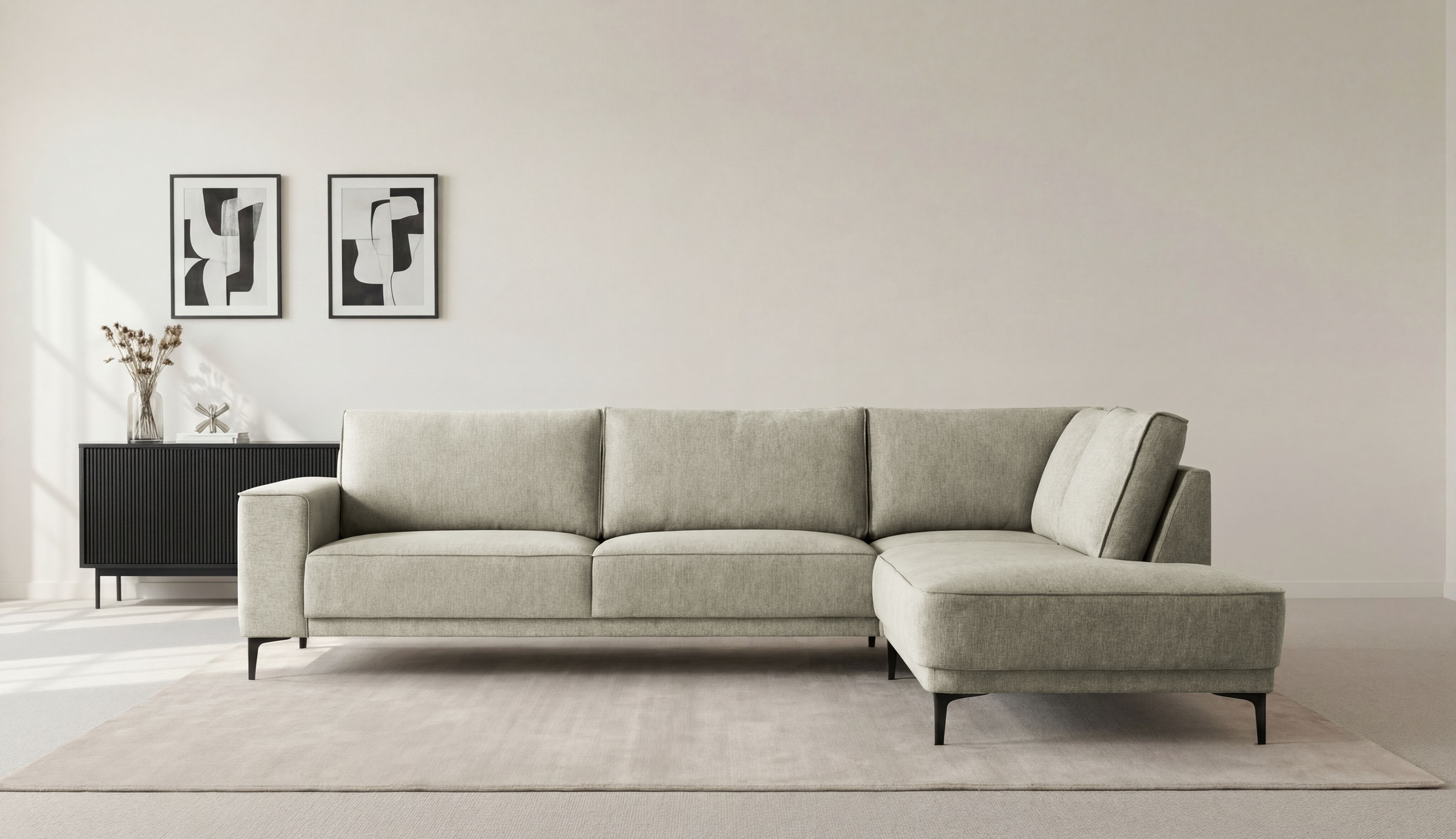 OTTO home Ecksofa »Casina« mit abgerundeter Ottomane, in einem weichen Chenille-Stoff