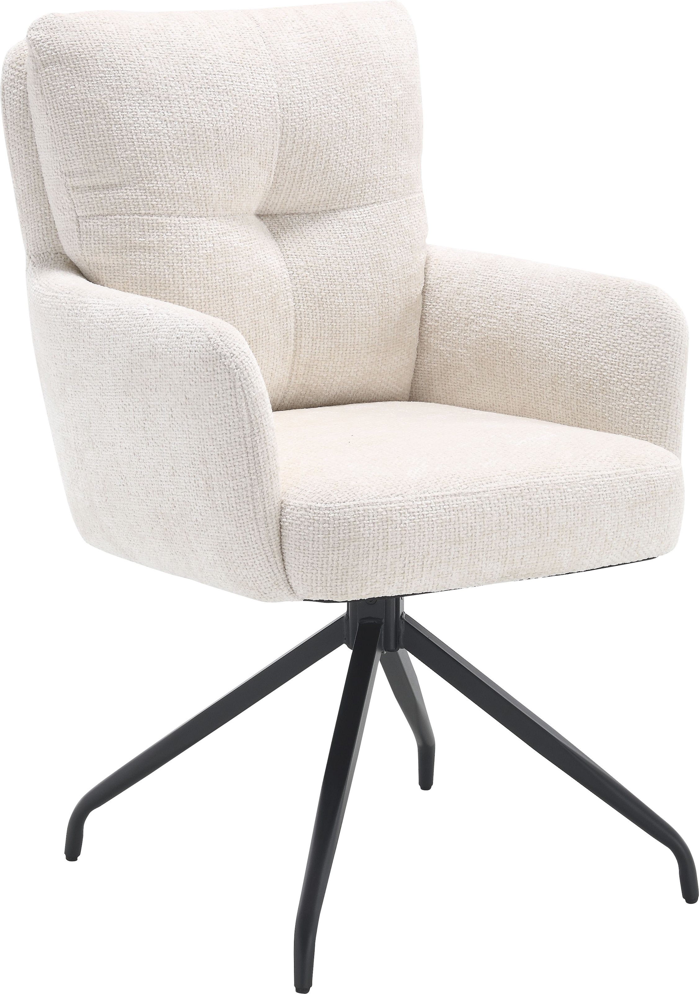 HOME AFFAIRE Esszimmerstuhl »Valldemossa« (Set) 2 Stk.pflegeleichter Boucle Bezug, mit schwarzen Metallbeinen, Breite 60 cm beige