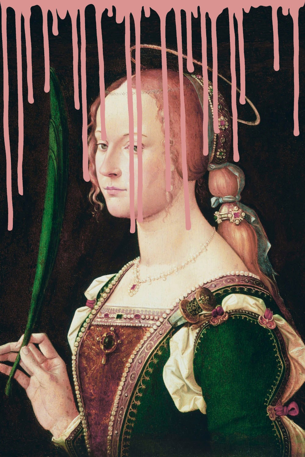 queence Acrylglasbild »Frau mit Farbklecks«, Kunst-Gemälde-Frau-Bilder von günstig online kaufen
