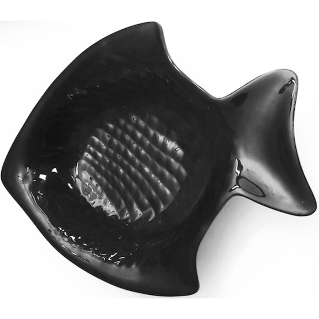 Q Squared NYC Servierschale »Black Collection (Fisch)«, 1 tlg., aus Melamin, 40x32, Höhe 9 cm