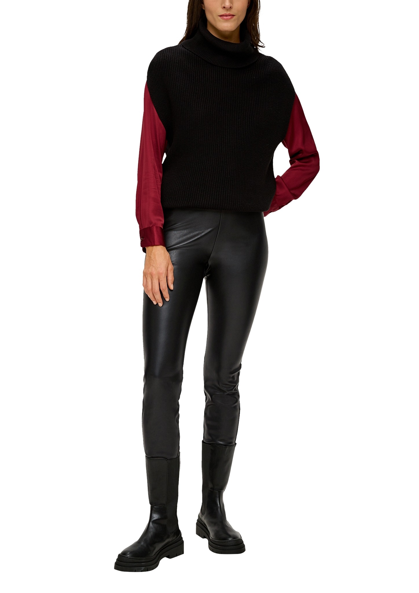 s.Oliver Leggings, in Leder-Optik und Extra Slim