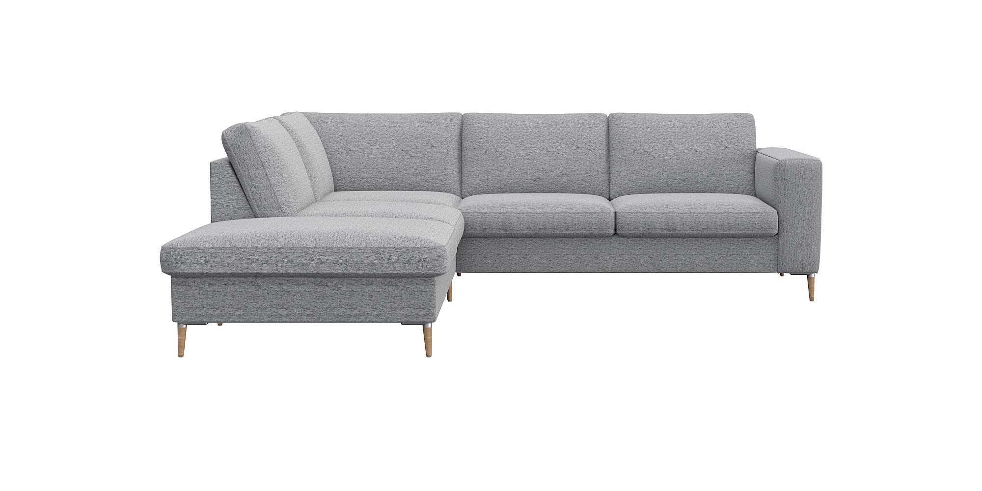 FLEXLUX Ecksofa "Fiore, L-Form", breite Armlehnen, Füße Alu/Eiche, B/T 241/ günstig online kaufen