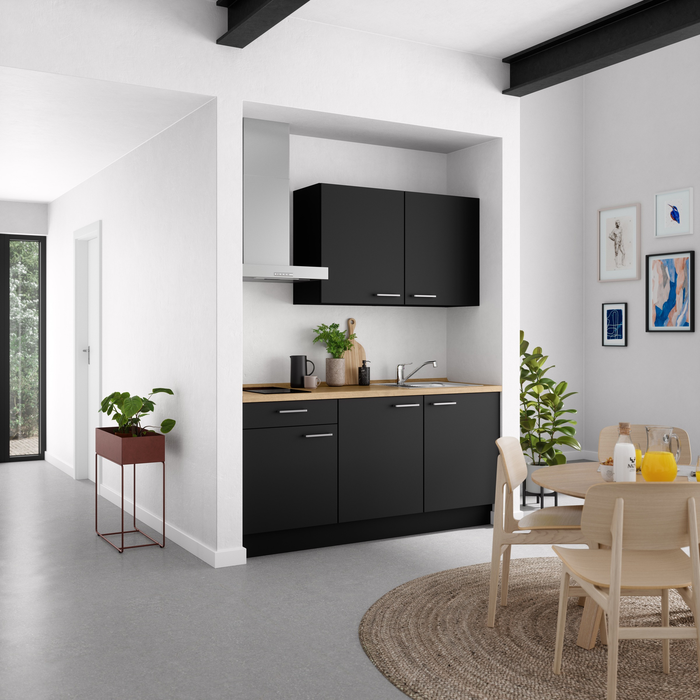 nobilia® Küchenzeile »"Touch I", NEU: individuell anpassbar mit gratis Profi-Beratung« vormontiert, Breite 180 cm, Ausrichtung wählbar, wahlw. mit E-Geräten