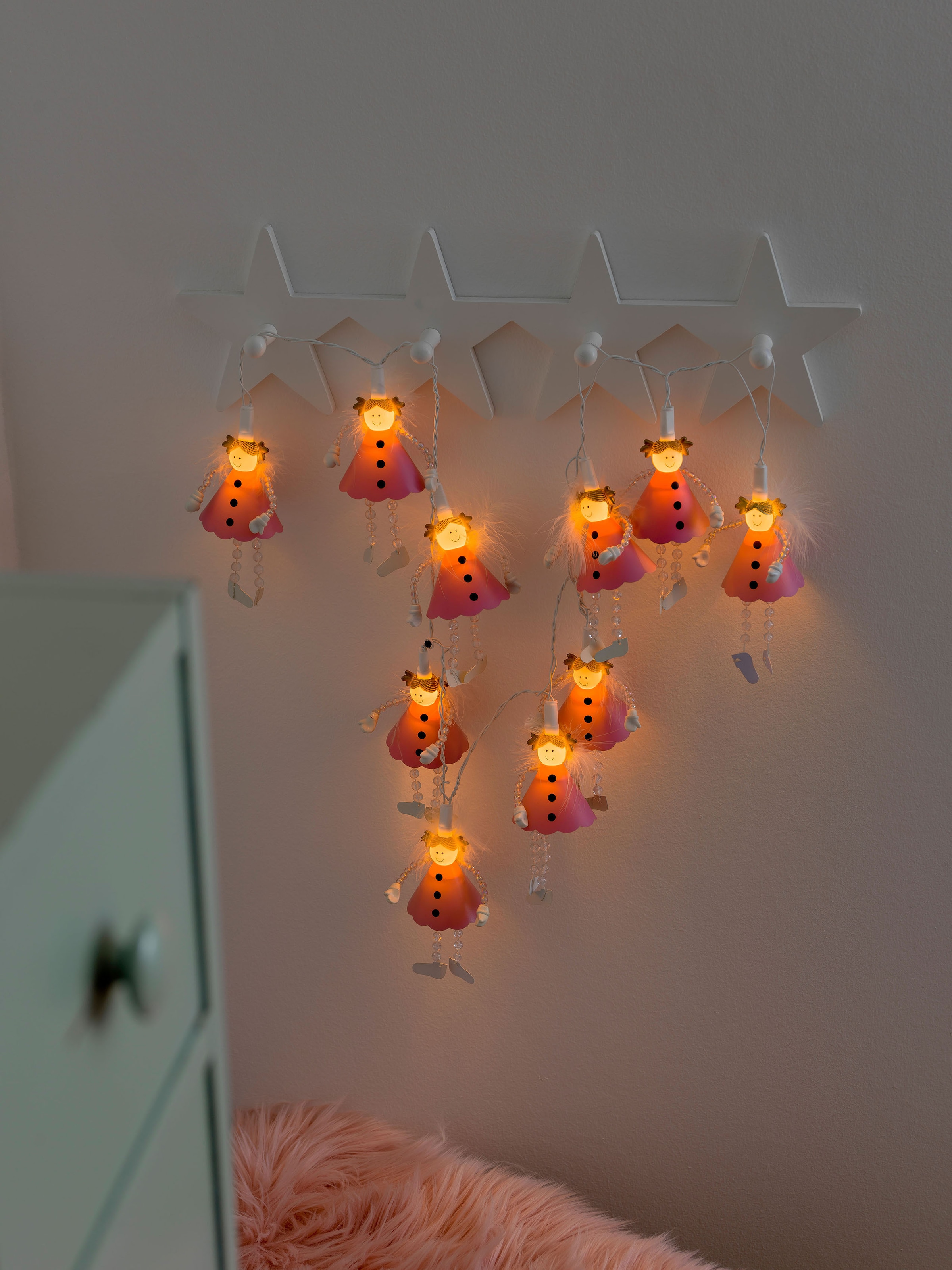 KONSTSMIDE LED-Lichterkette »Weihnachtsdeko«, 10 LED Schalter, auf St.-flammig, warm Pinke Rechnung Dioden bestellen 10 Engel, Dekolichter, weiße an/aus