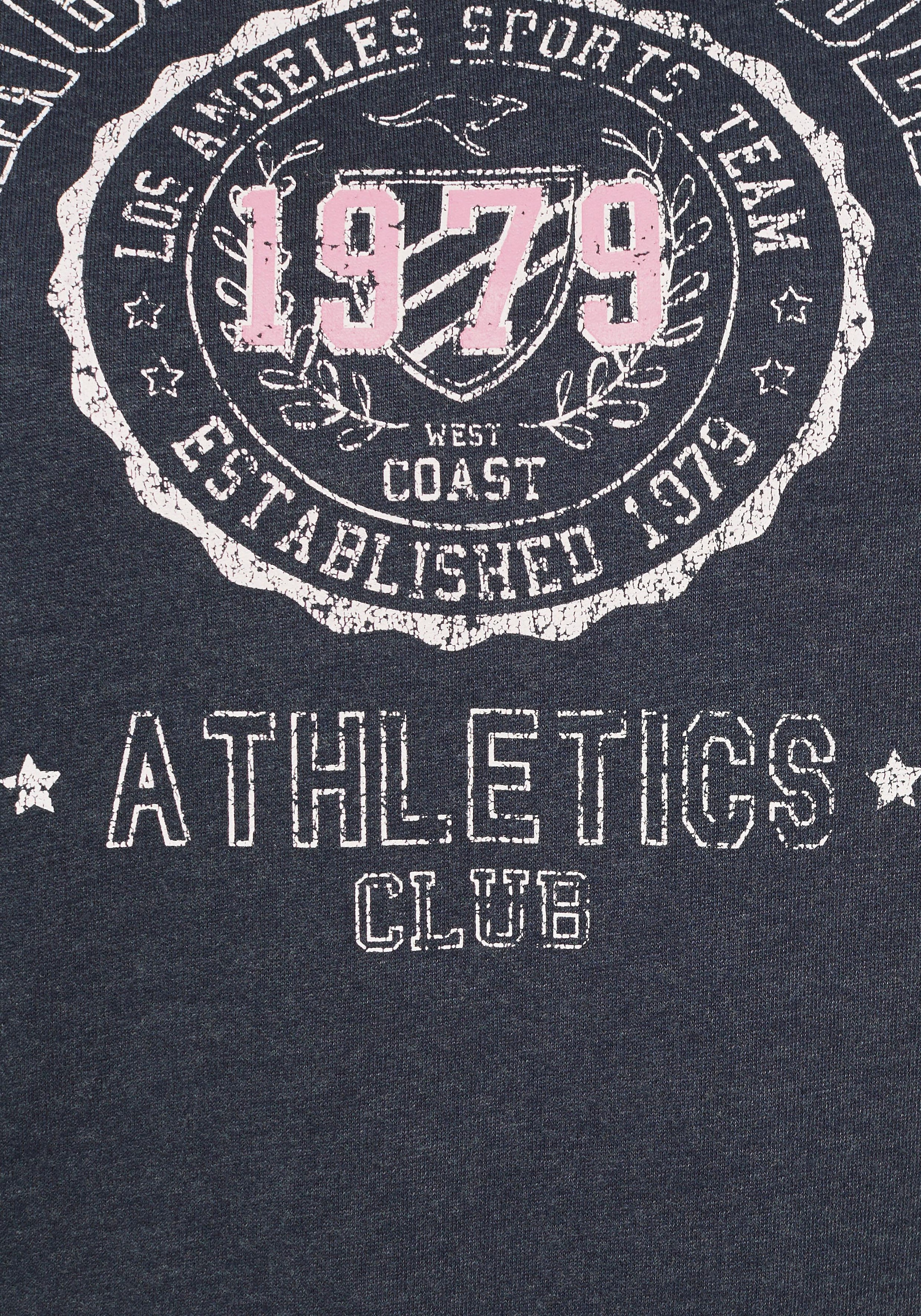 KangaROOS Sweatshirt, Langarm, figurumschmeichelnde Passform, bedruckte Optik