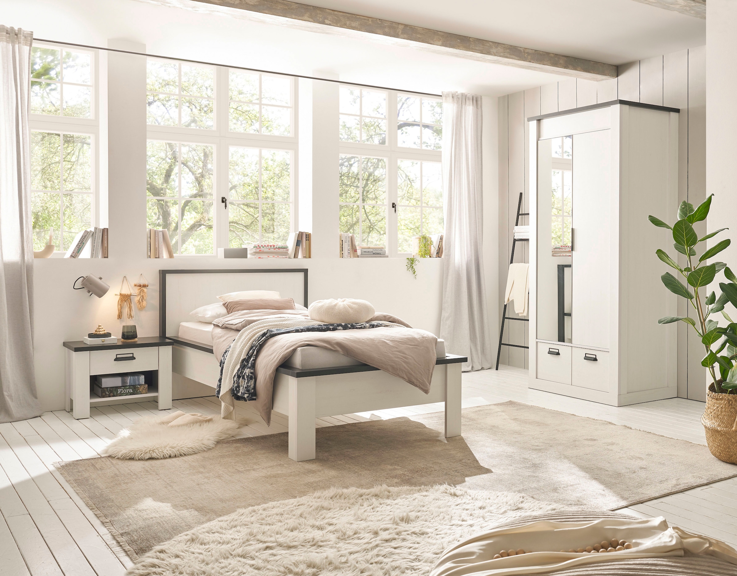 Home affaire Schlafzimmer-Set »SHERWOOD« 3 Stk. tlg. Liegefläche 90x200cm, Schrank 2-trg. 93cm breit