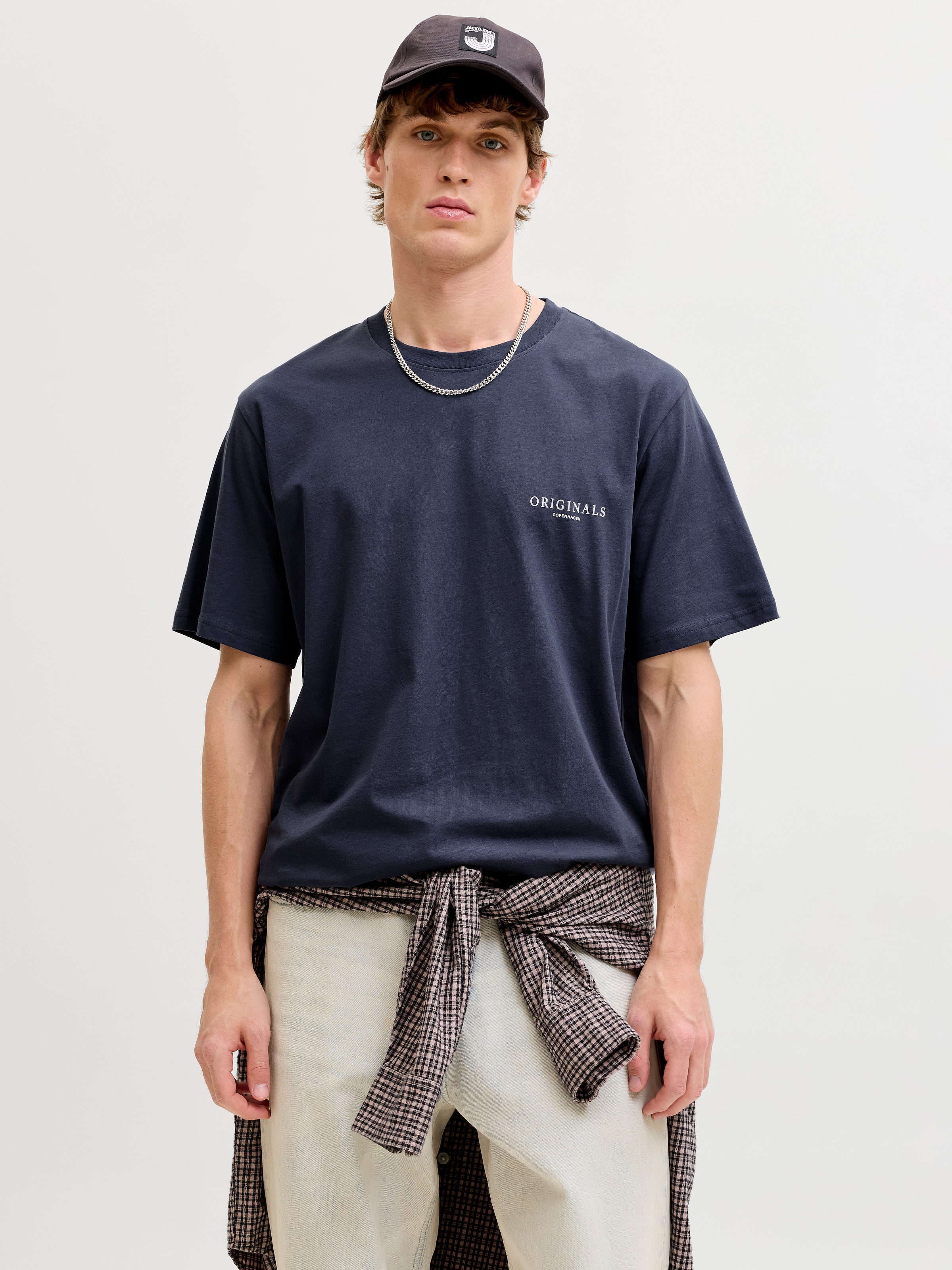 Jack & Jones Kurzarmshirt »JORMONTAUK AOP BACK TEE SS CREW NECK« Baumwolle, regular fit