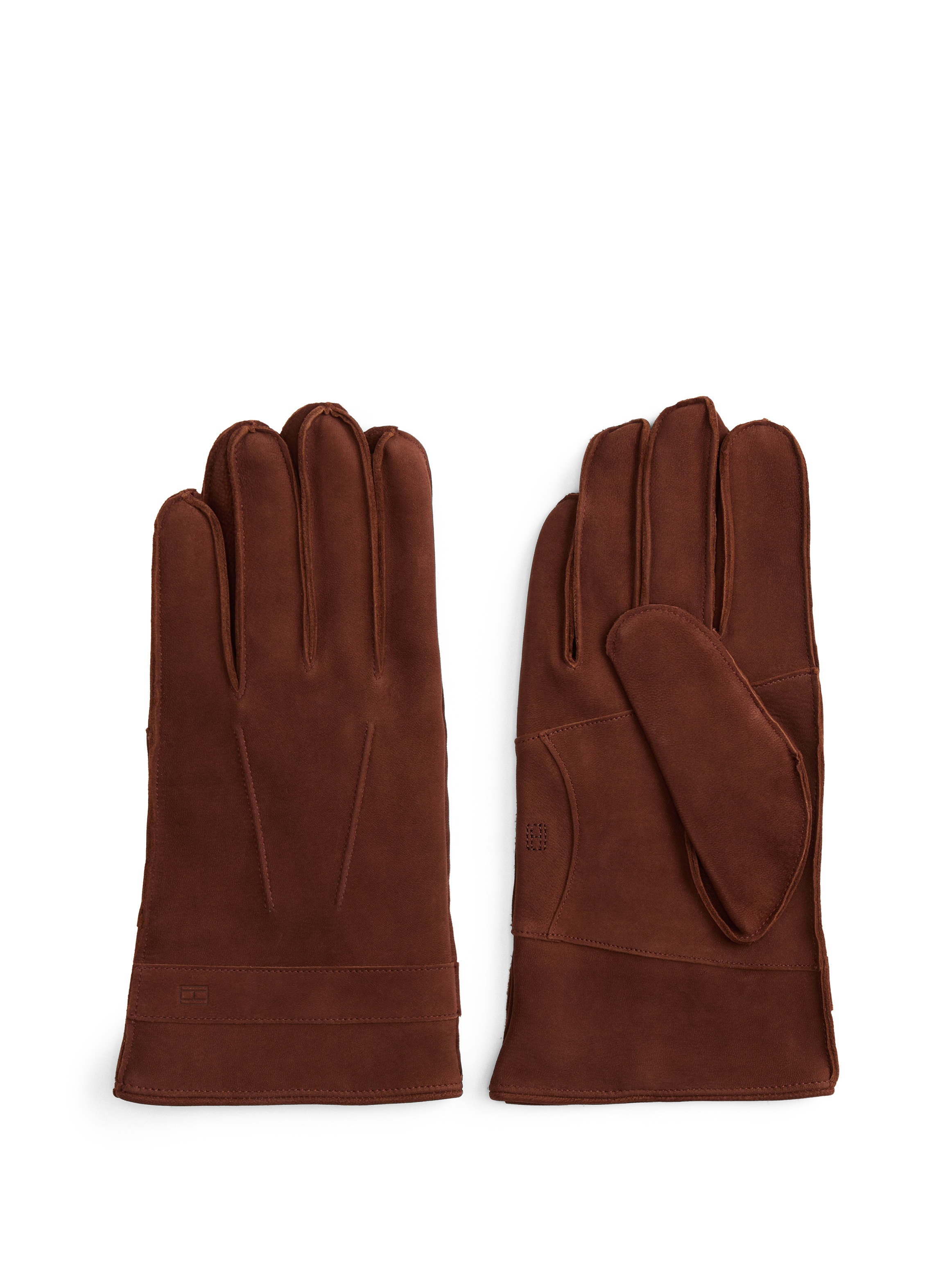 TOMMY HILFIGER Lederhandschuhe »TH FLAG NUBUCK GLOVES« Coffee Bean