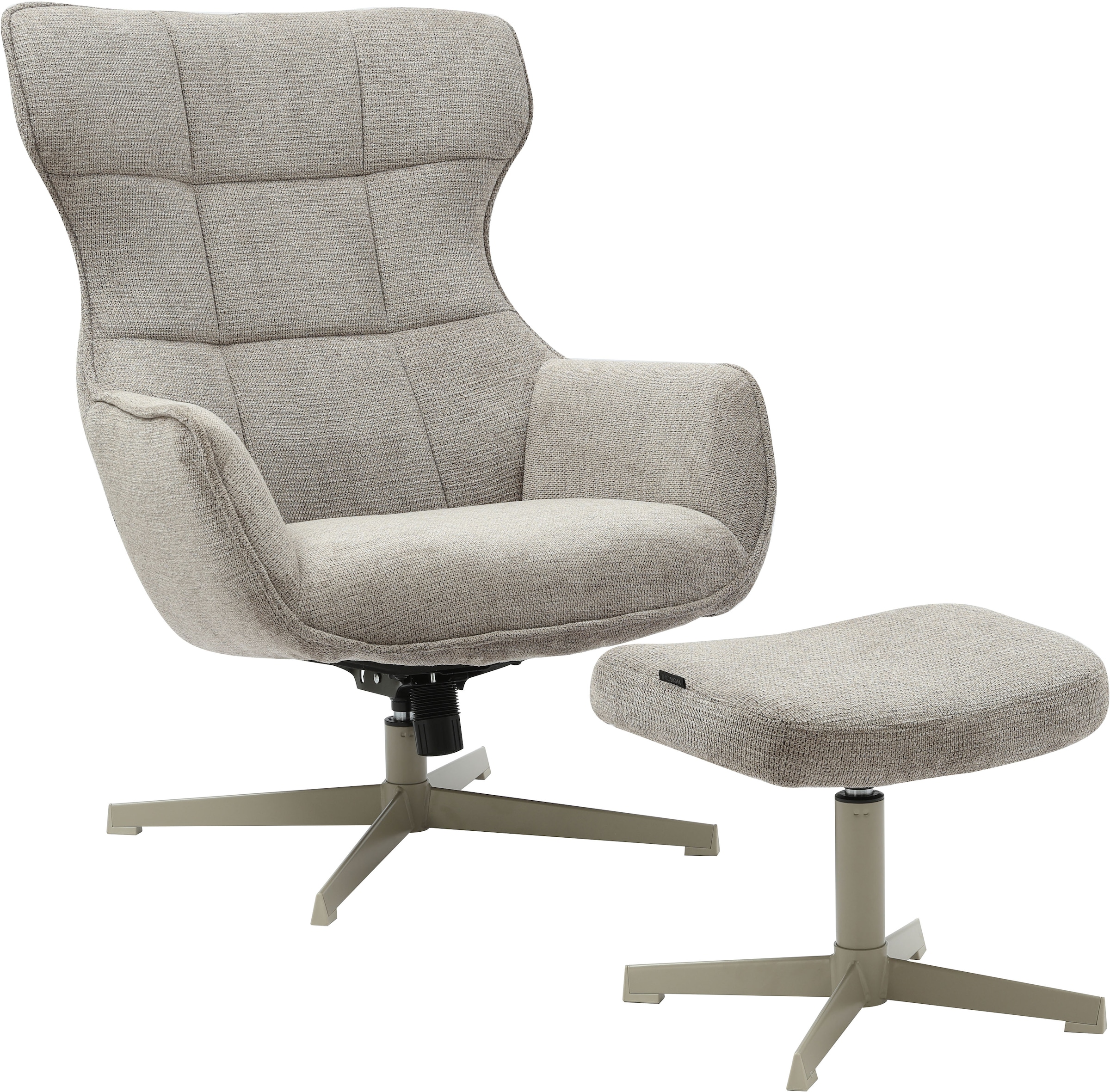 INOSIGN Drehsessel »DEGAN Ohrensessel mit Hocker im Set«, Relaxsessel mit 3 günstig online kaufen