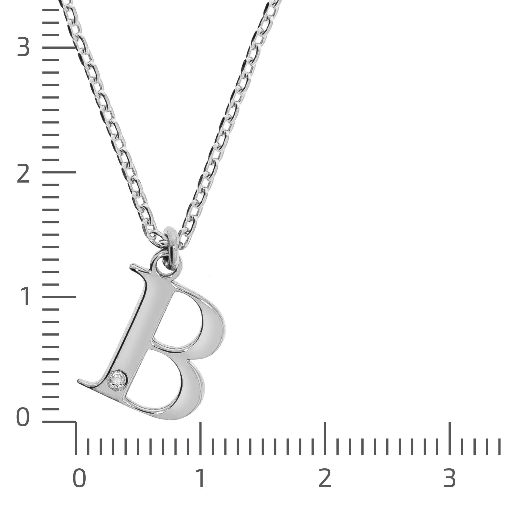 Diamonds by Ellen K. Kette mit Anhänger »Silber 925 mit 1x Diamant 0,008ct. Buchstabe B«