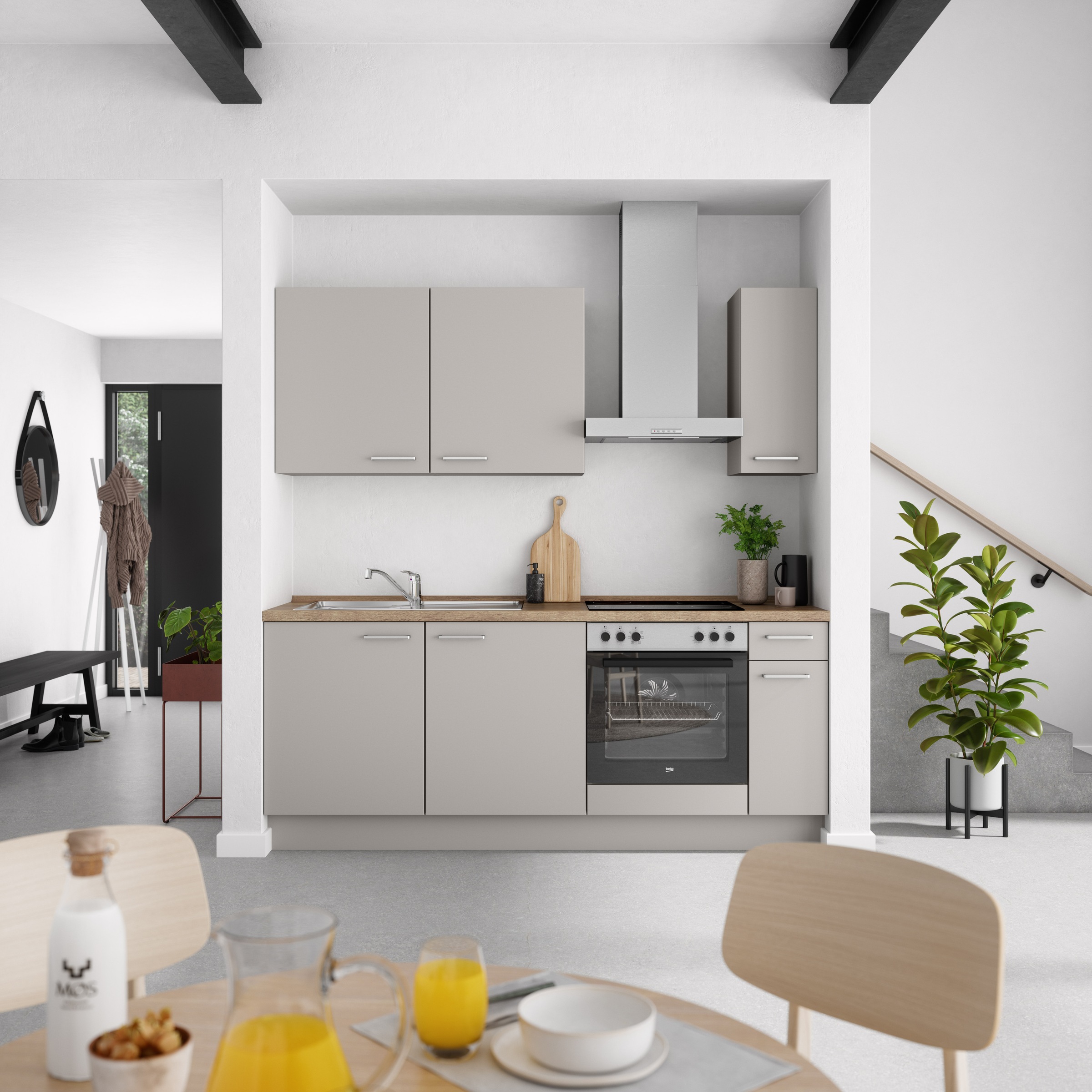 nobilia® Küchenzeile »"Touch I"«, vormontiert, Ausrichtung wählbar, Breite 210 cm, wahlw. mit E-Geräten