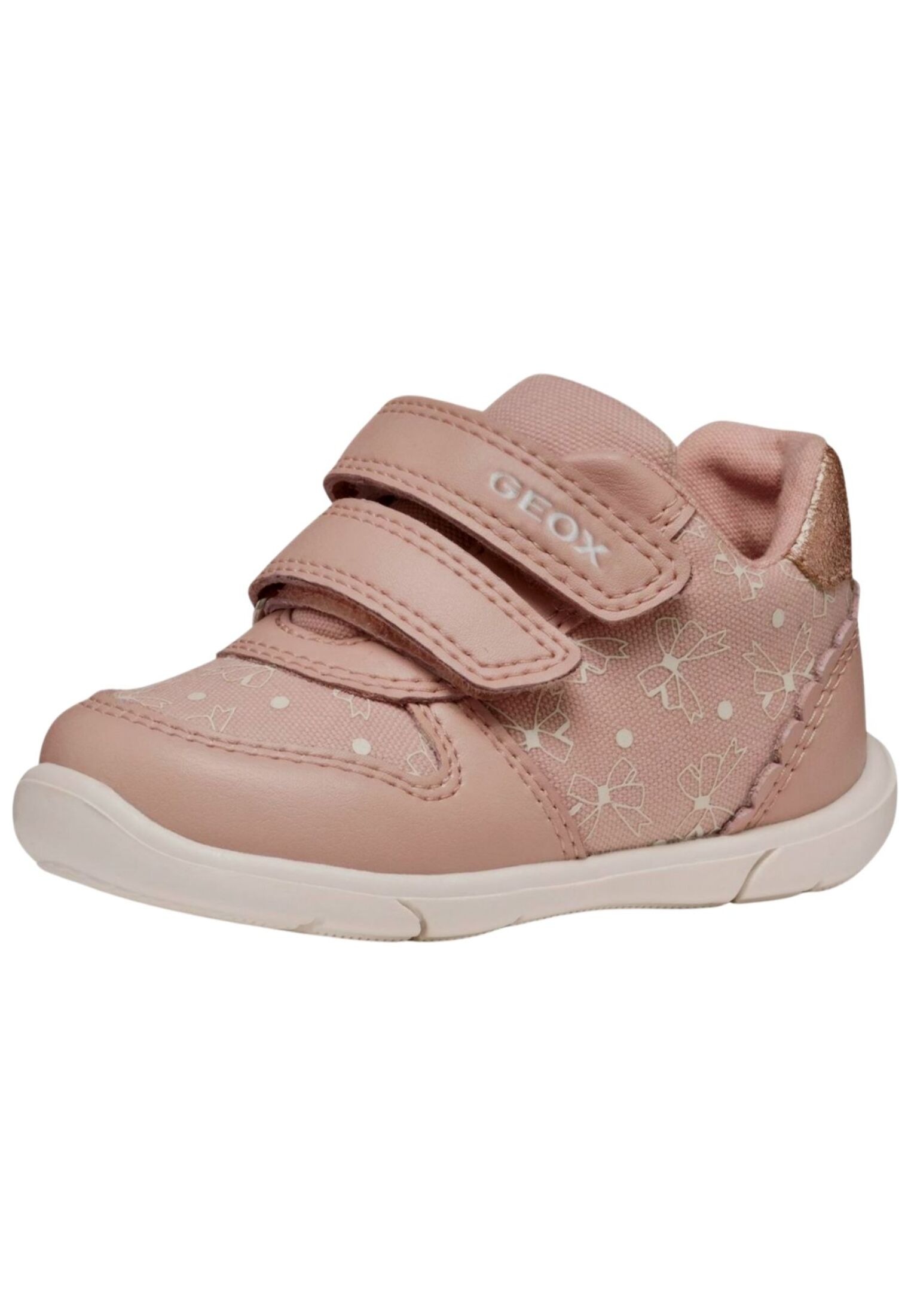 GEOX Lauflernschuh »Halbschuhe Lederimitat/Textil« Rose 23 23 Verschluss: Klettverschluss