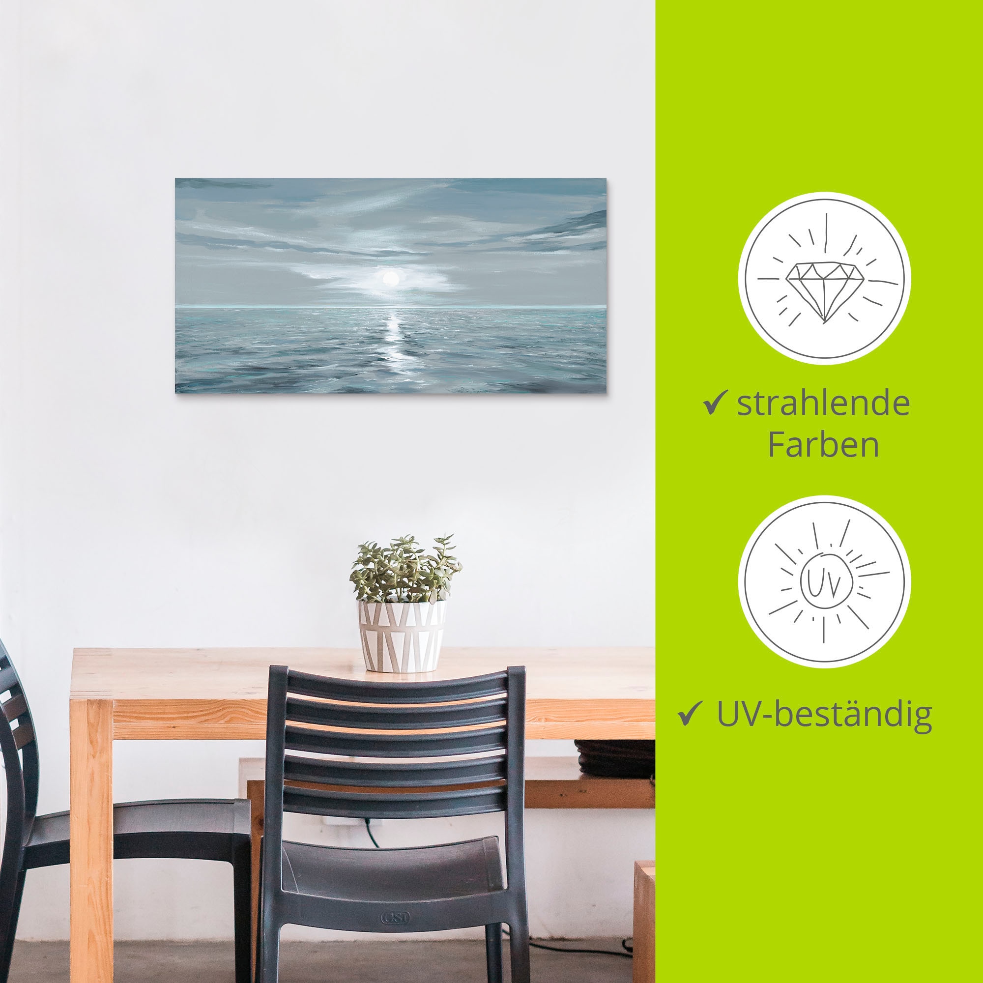 Artland Wandbild »Eisblaues Meer«, Gewässer, (1 St.), als Alubild, Outdoorbild, Leinwandbild, Poster, Wandaufkleber