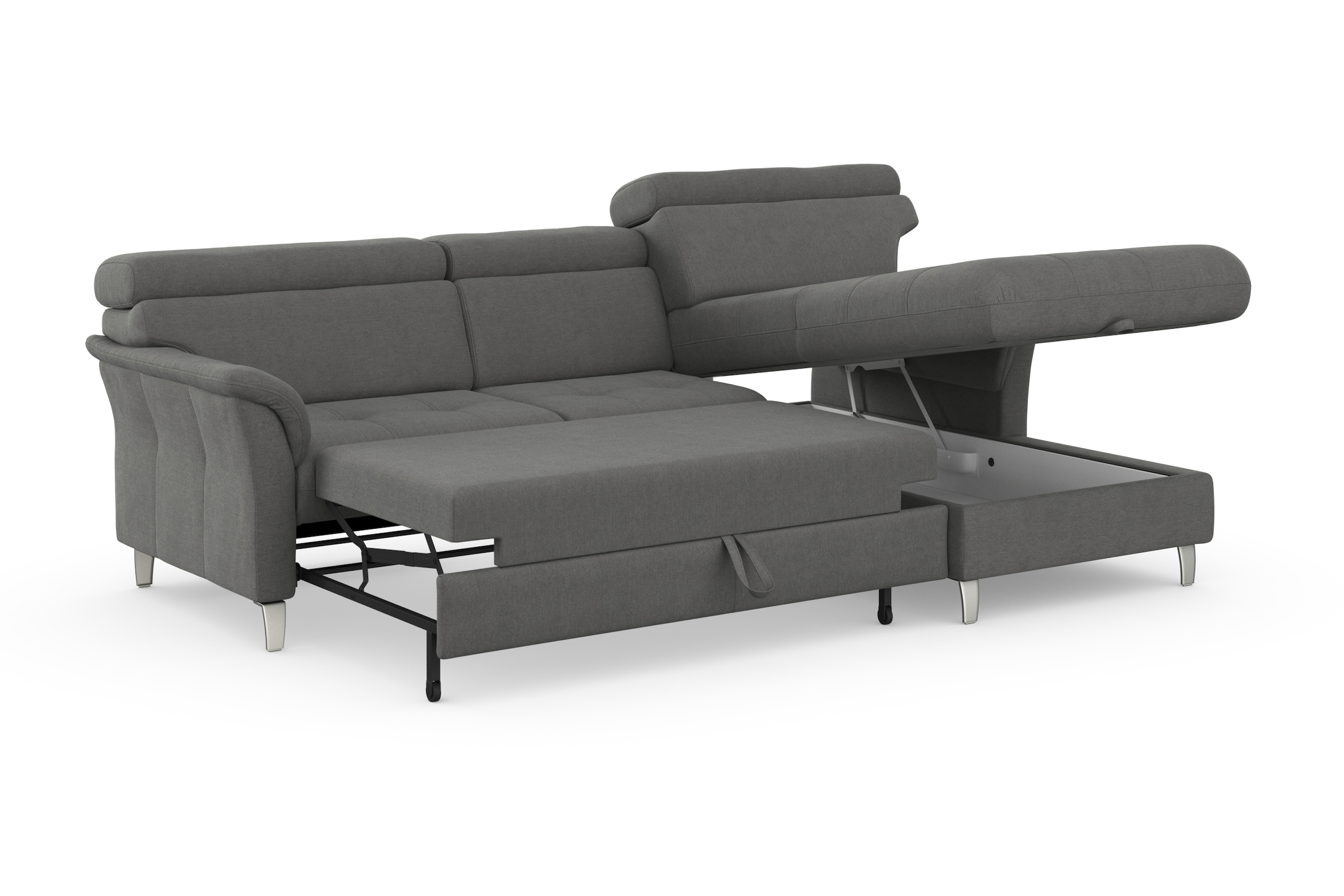 sit&more Ecksofa »Marano L-Form«, inklusive Kopfteilverstellung, wahlweise mit Bettfunktion, Bettkasten