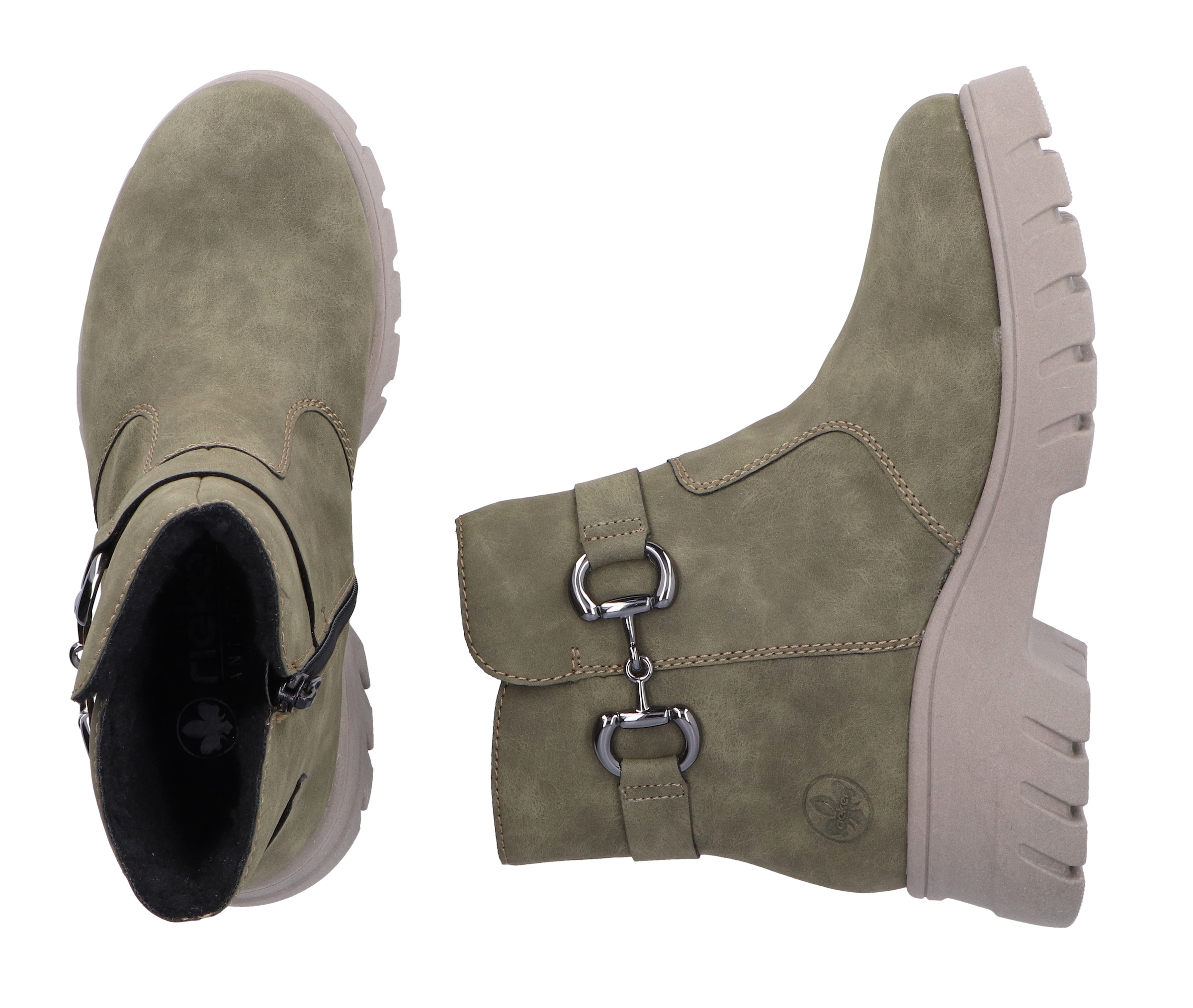 Rieker Winterstiefelette, Winterboots, Plateausohle, mit Zierschnalle und Innenreißverschluss