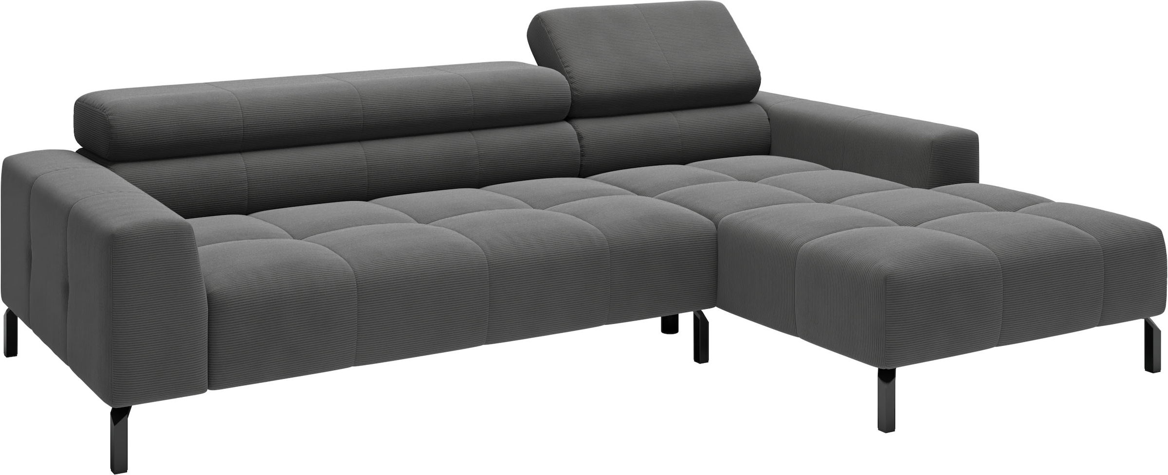 Home affaire Ecksofa »Ecksofa Claya, L-Form, Kopfteilverstellung, Breite 258 cm« Moderne Steppung, weicher Polsteraufbau & saugroboterfreundliche Höhe