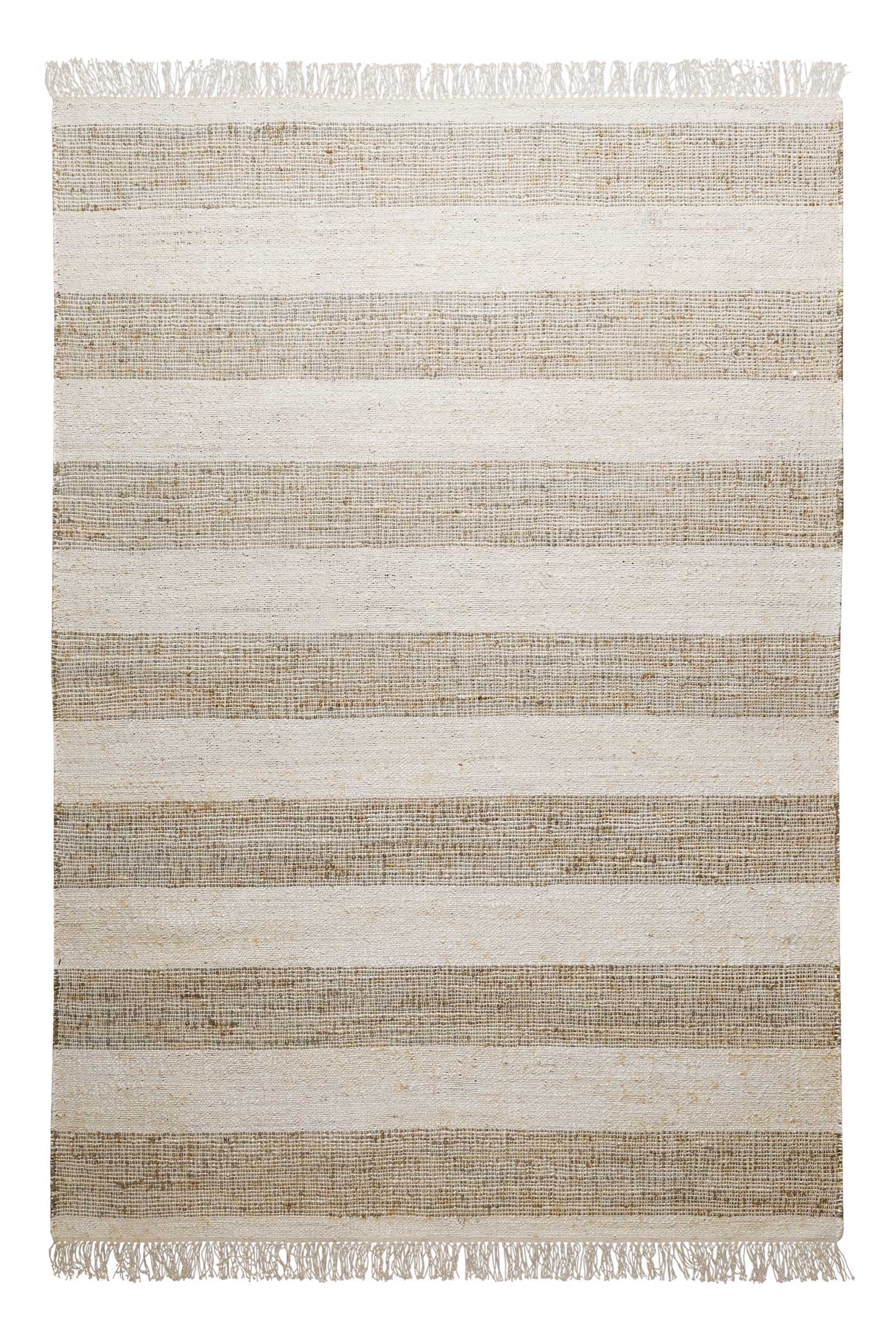 Green Looop Teppich »Virgil«, rechteckig, 4 mm Höhe, Naturfaser Teppich aus 80% Jute 20% Baumwolle, mit Fransen, Wohnzimmer