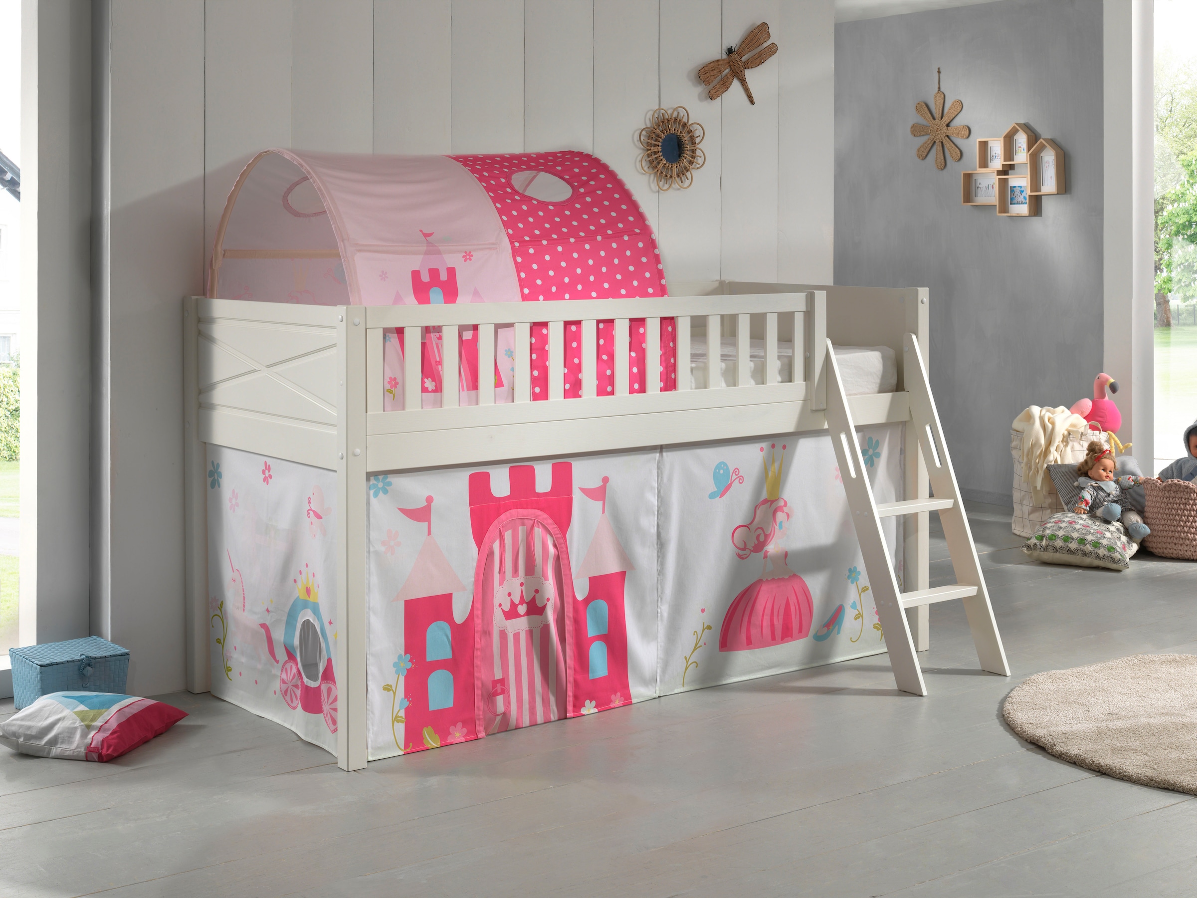 Vipack Hochbett »Scott« Made in Europe, mit schräger Leiter, LF 90x200 cm, günstig online kaufen