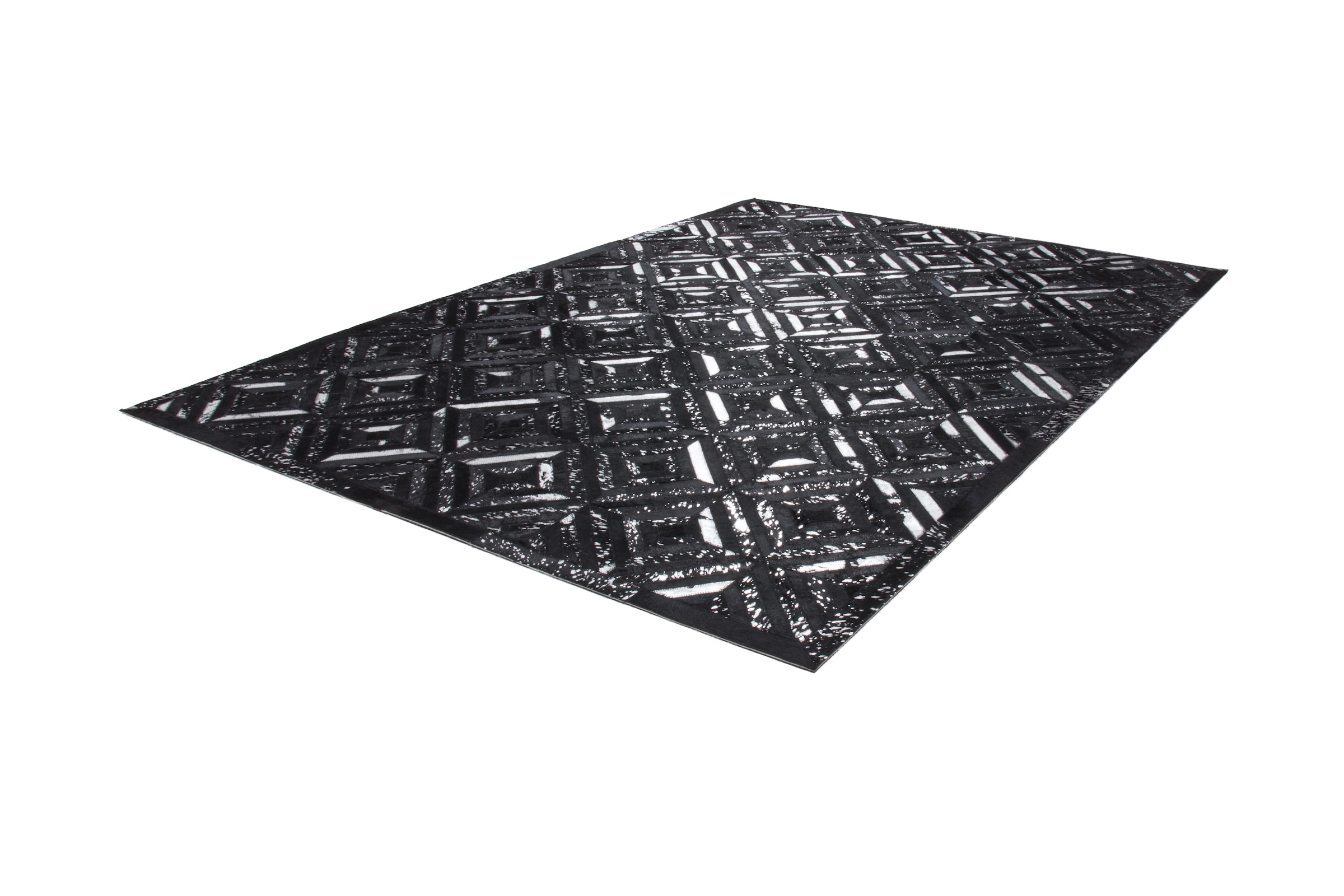 Kayoom Teppich »Spark 410«, rechteckig, 8 mm Höhe, 100% Leder, Unikat, fusselarm, Allergiker & Fußbodenheizung geeignet