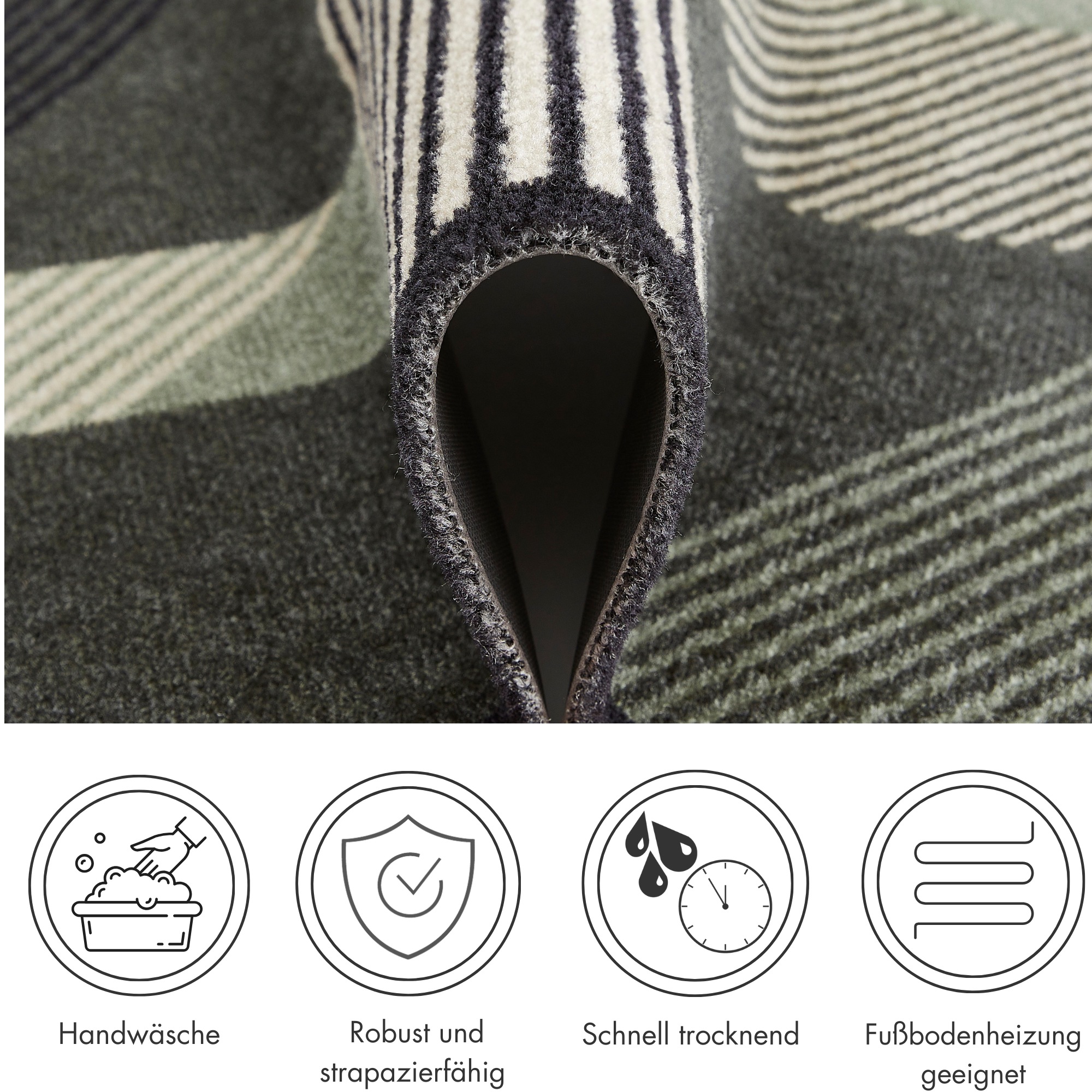 Barbara Becker Fußmatte »Sense, Made in Belgium«, rechteckig, 7 mm Höhe, Sc günstig online kaufen