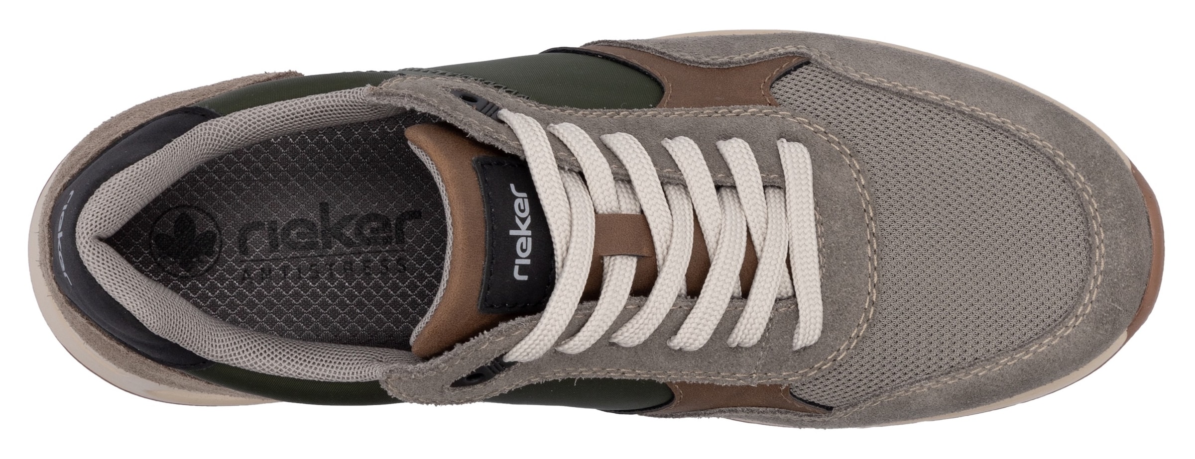 Rieker Sneaker, Schnürschuh, Halbschuh, Freizeitschuh mit gepolstertem Schaftrand