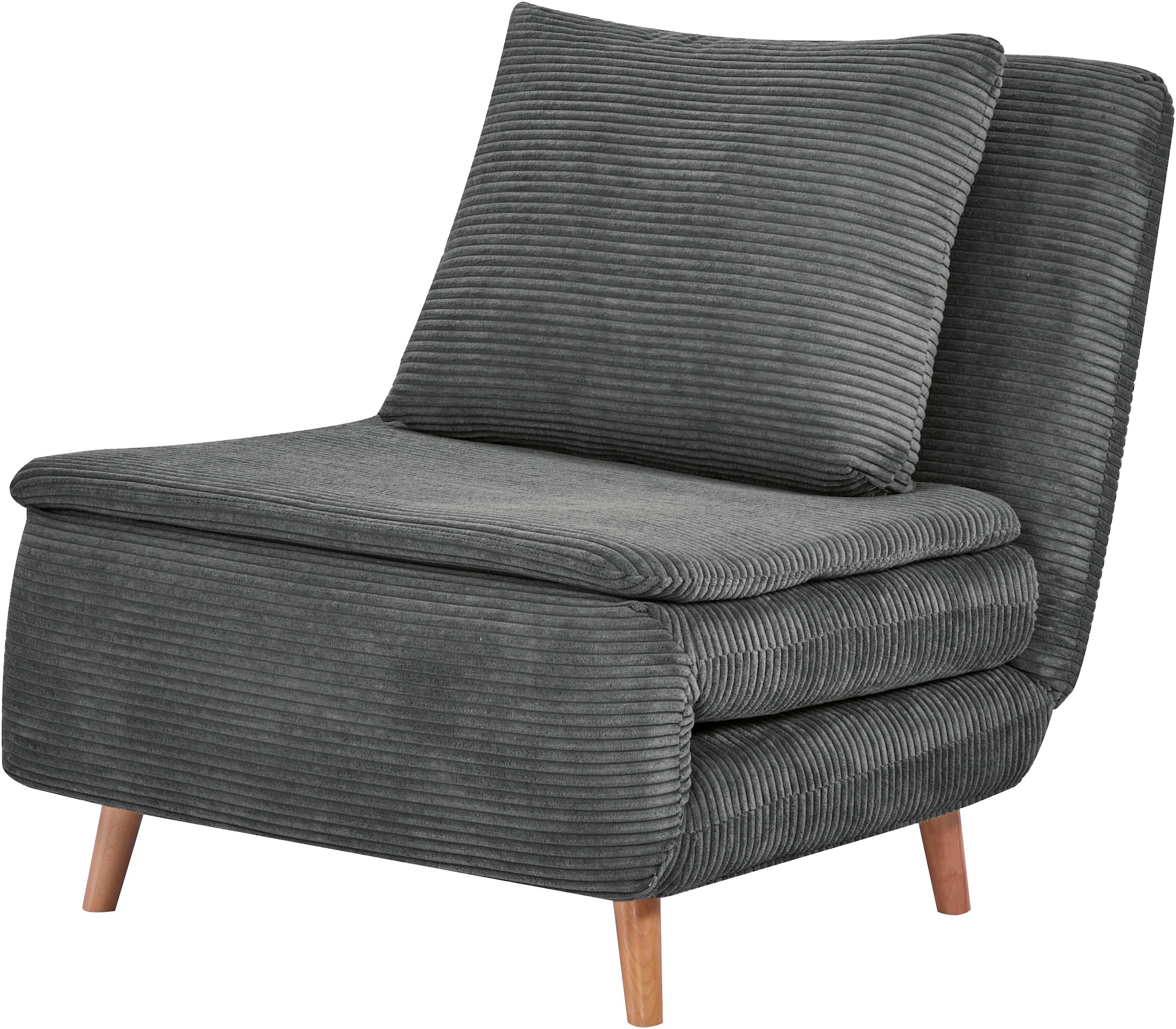 INOSIGN Sessel »AINSLEY«, wandelbar zum Gästebett, Schlafsofa, Webstoff u. Cord-Bezug