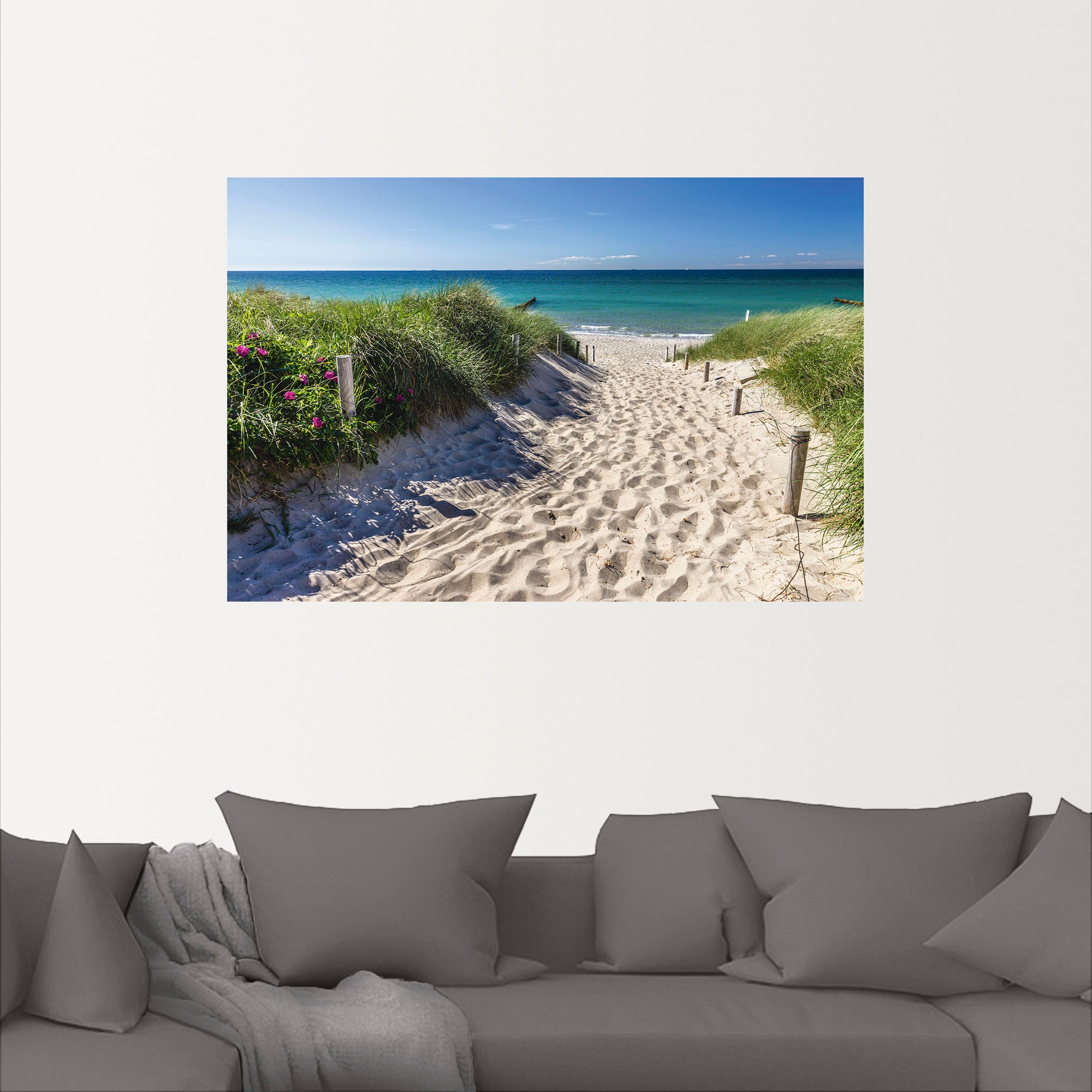 Artland Wandbild »Weg zum Strand an der Ostsee«, Strandbilder, (1 St.), als Alubild, Outdoorbild, Leinwandbild, Poster, Wandaufkleber