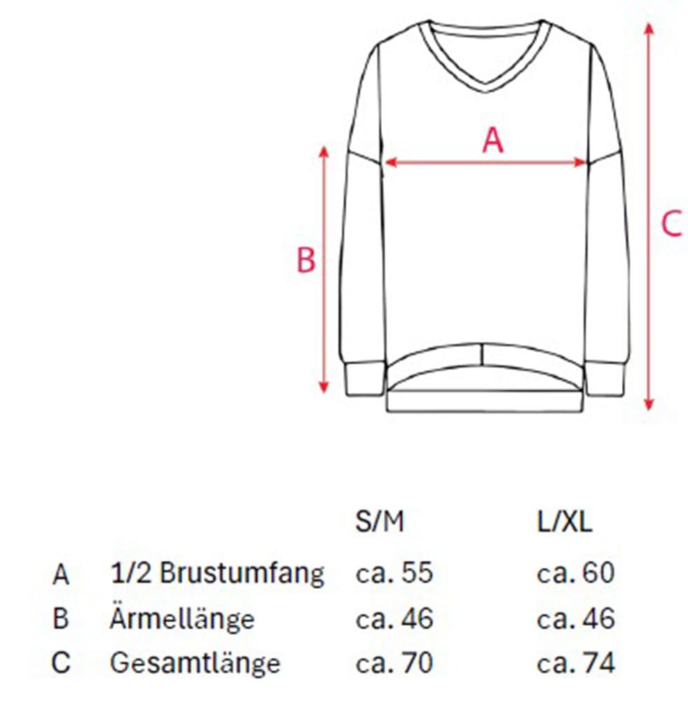Zwillingsherz Langarmshirt »"Katze"«, One Size, V-Neck, Langarm, Katzen-Motiv
