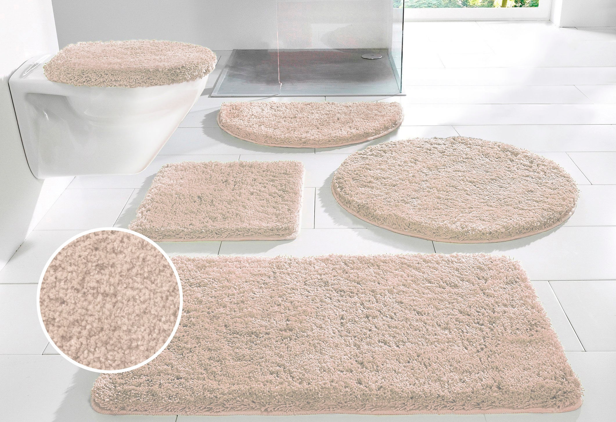 my home Badematte »Sanremo, Badvorleger, Badezimmer Teppich, sehr weich«, r günstig online kaufen