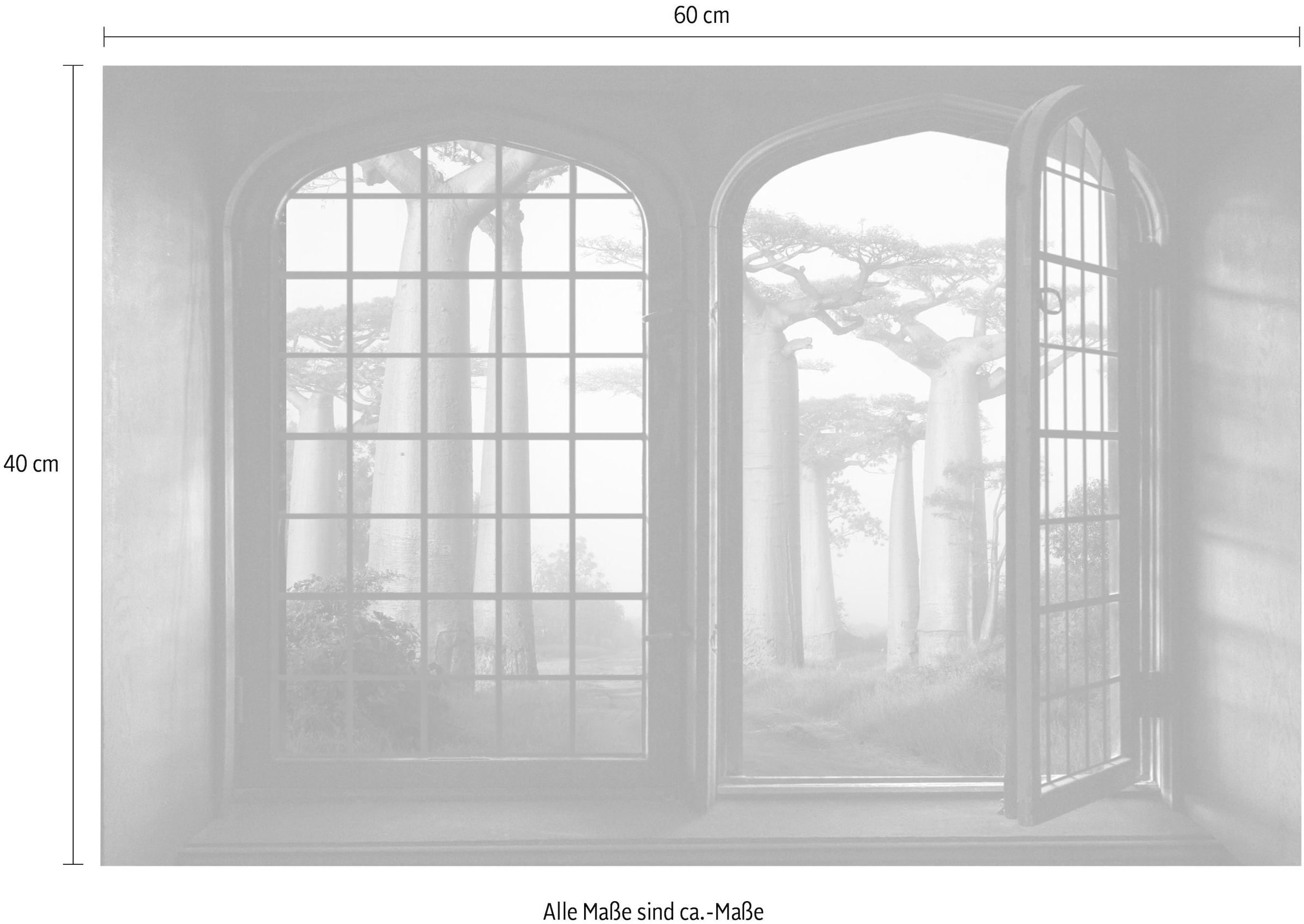 queence Wandsticker »Wald«, Wandsticker, Wandbild, selbstklebend, 3D, Fenster