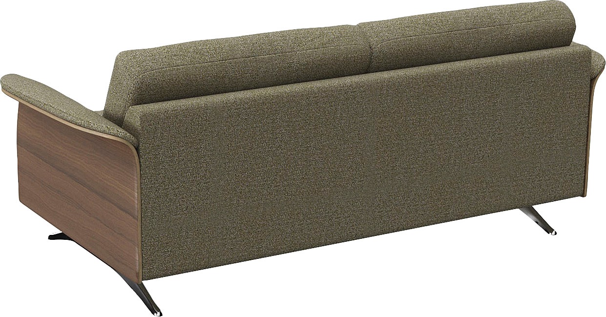 FLEXLUX 2,5-Sitzer »Glow Sofa, Couch,«, Premium-Sitz: Kaltschaum & Federkern, Arml. Walnuss, Fuß Alu