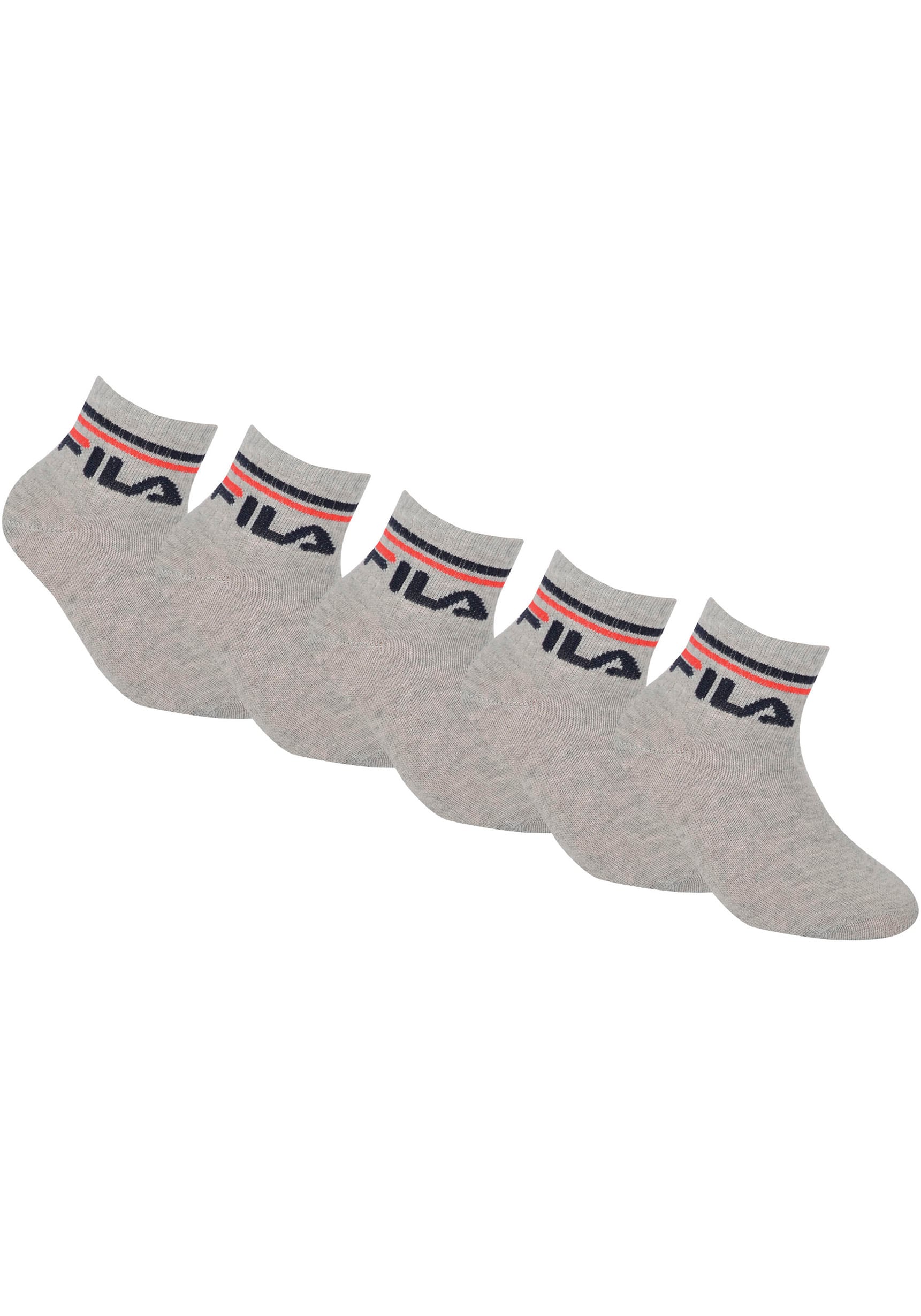 Fila Kurzsocken »JUNIOR UNISEX QUARTER PLAIN SOCKS«, (6 Paar), mit eingestricktem Logo im Bündchen, Kindersocken