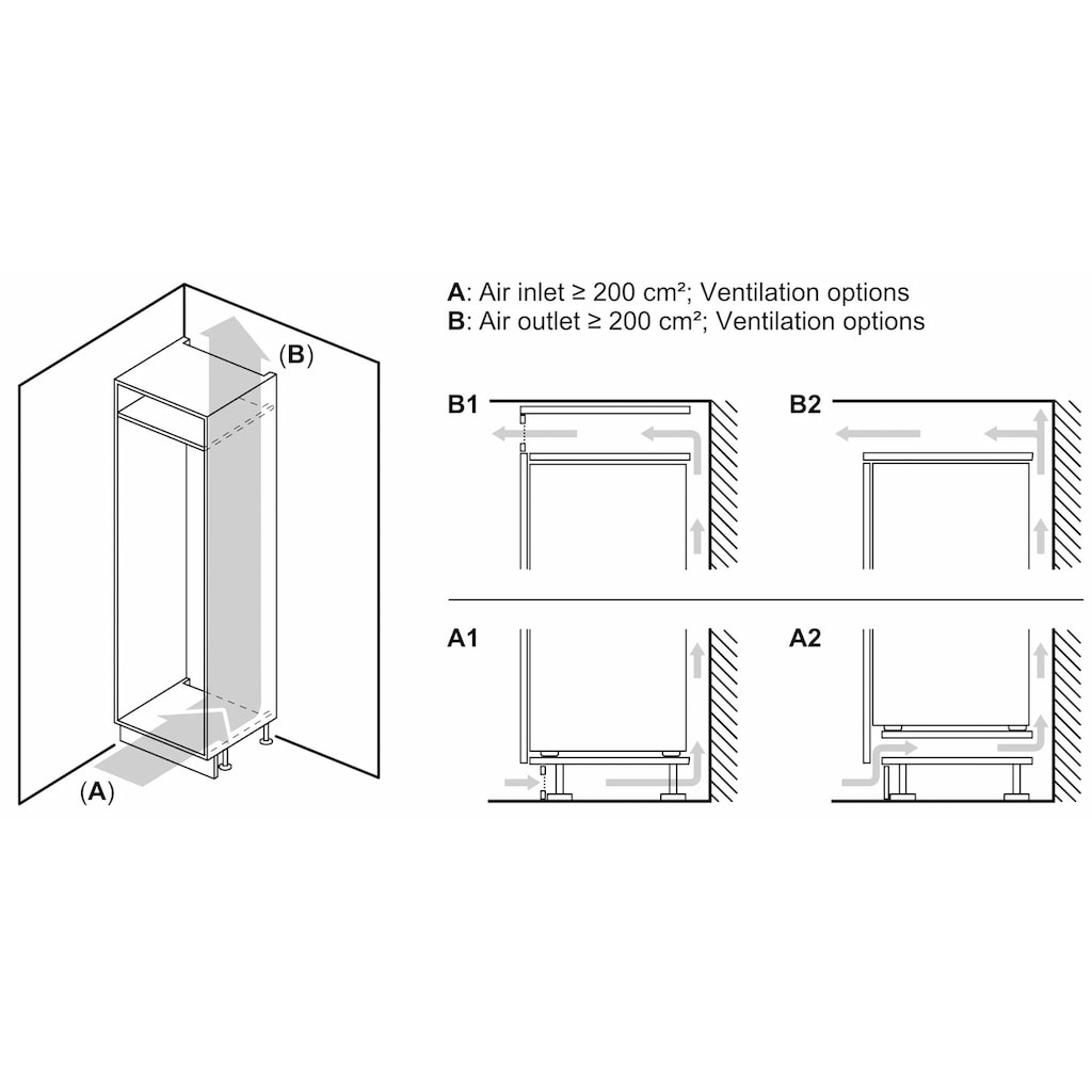 NEFF Einbaukühlschrank »KI8813FE0«, KI8813FE0, 177,2 cm hoch, 56 cm breit