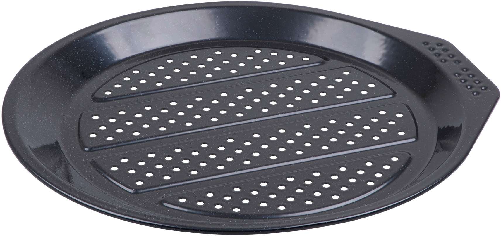 CHG Pizzablech »PRIMA "Emaille"«, Emaille, (1 St.), mit Lochung, Materialstärke 0,5 mm, schwarz gesprenkelt