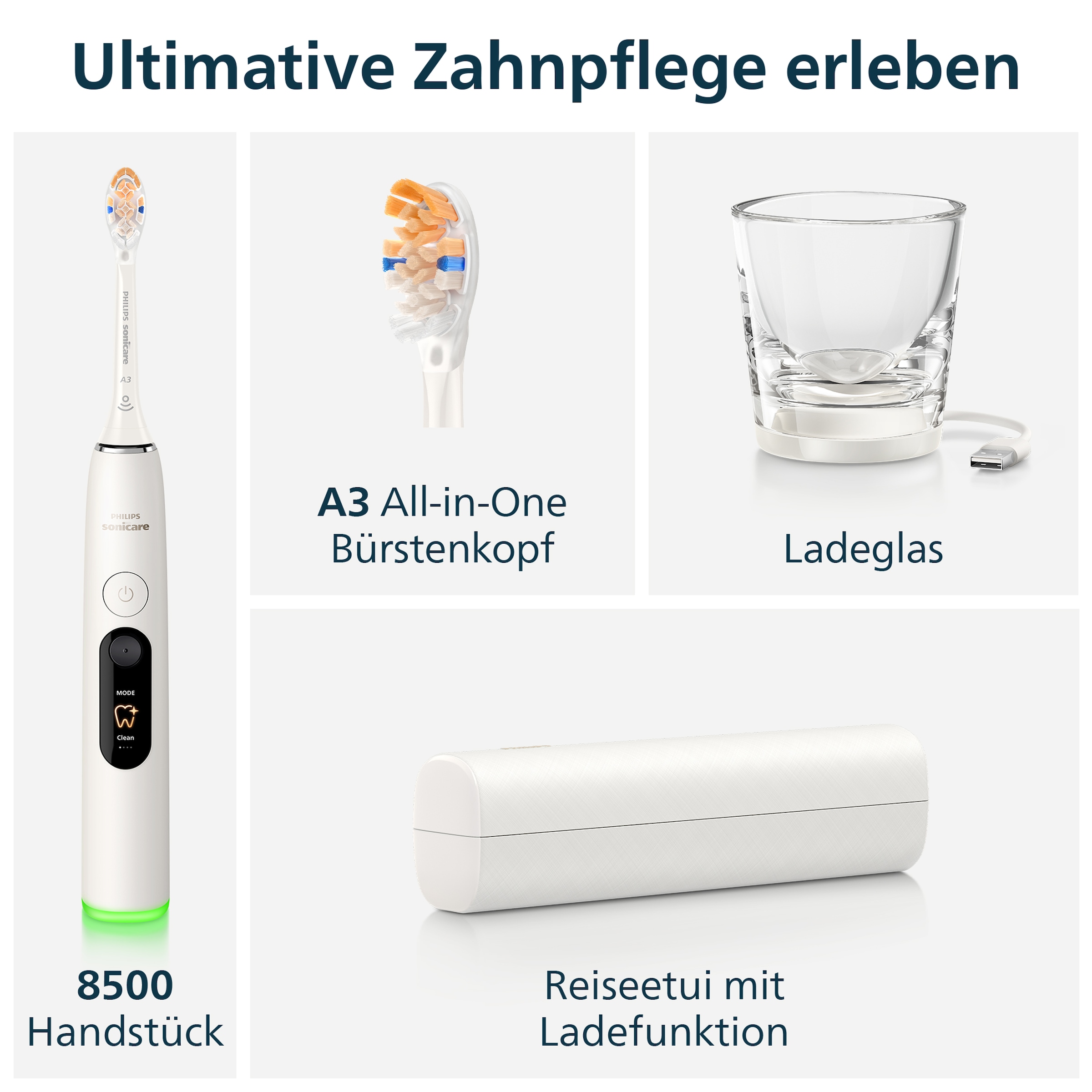 Philips Sonicare Elektrische Zahnbürste »DiamondClean 8500 HX8513/11« 1 Stk. Aufsteckbürsten