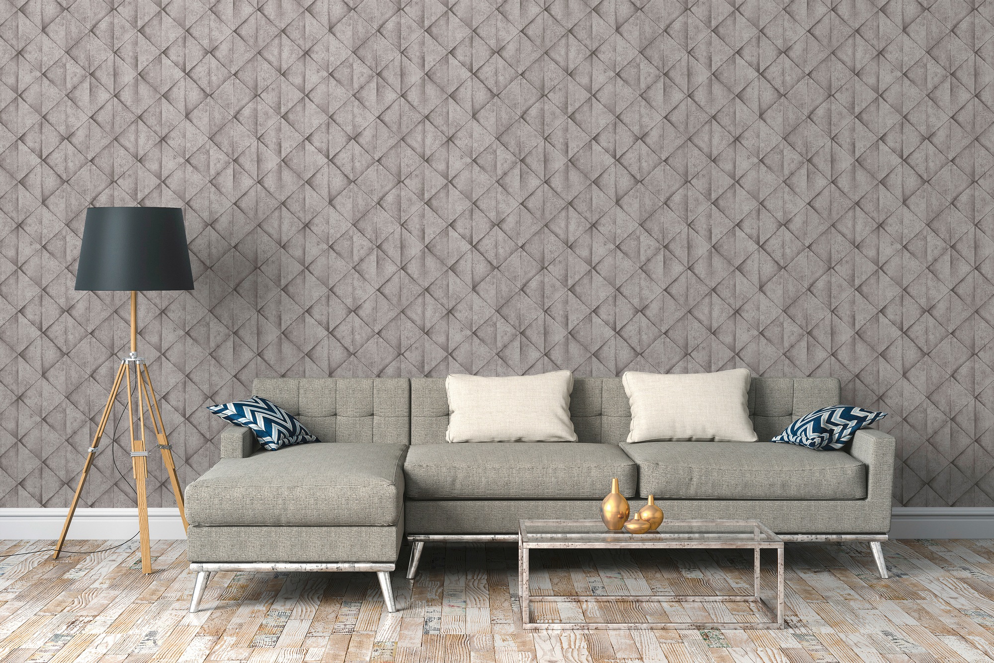 living walls Vliestapete »Industrial«, 3D-Optik-geometrisch-grafisch, Steinoptik Tapete Geometrisch Tapeten Wohnzimmer Schlafzimmer Küche