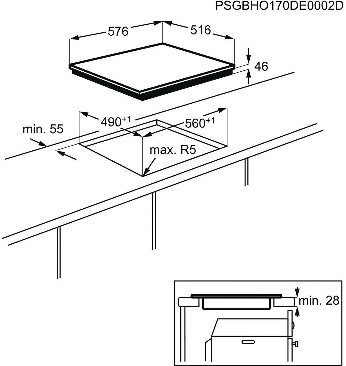 AEG Induktions Herd-Set »HC4133MM1B«, ECS455020B, mit Backauszug, katalytische Reinigung, SteamBake - Feuchtigkeitszugabe