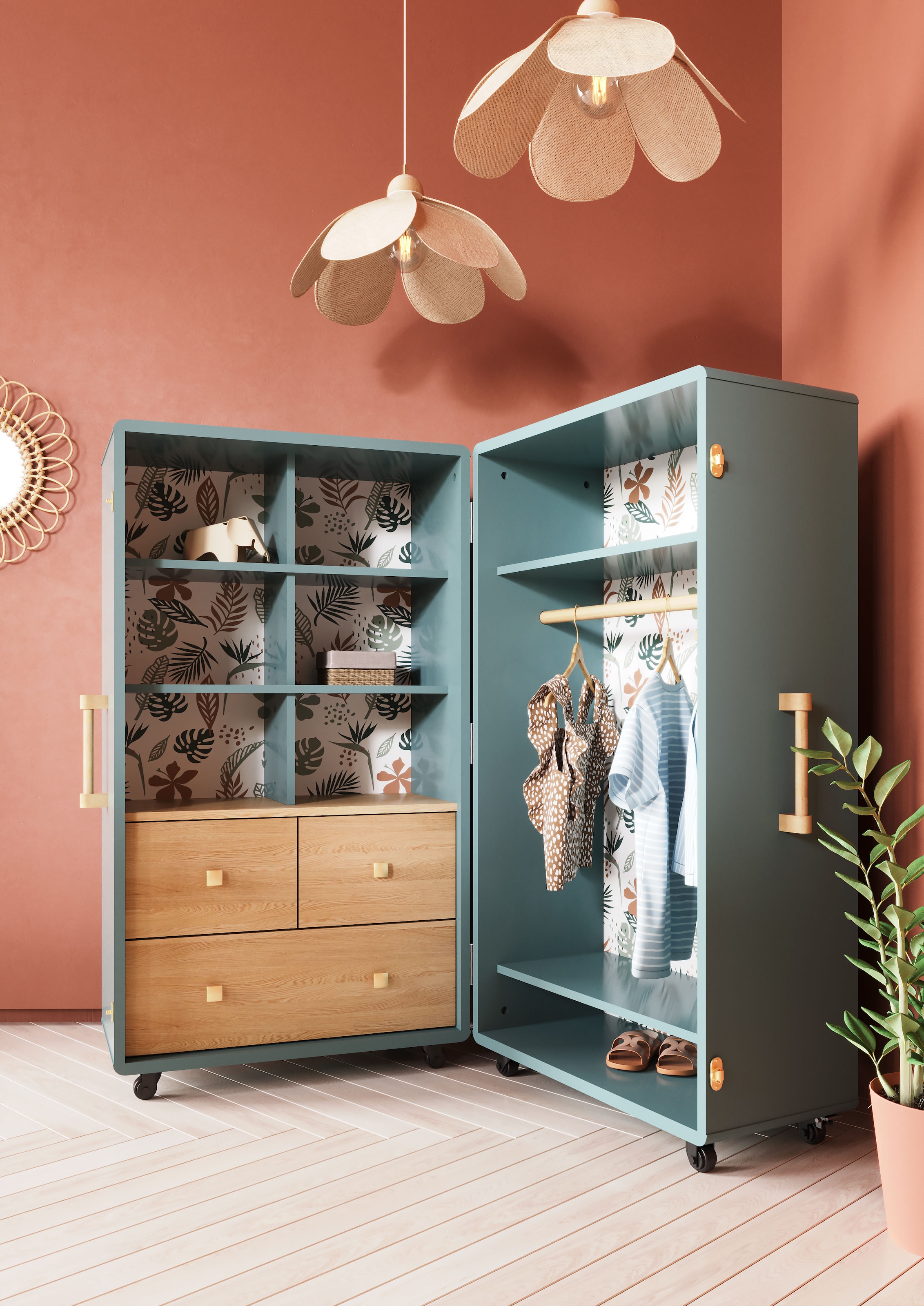 Demeyere GROUP Kinderkleiderschrank »Mini malle«, Attraktives modernes Design