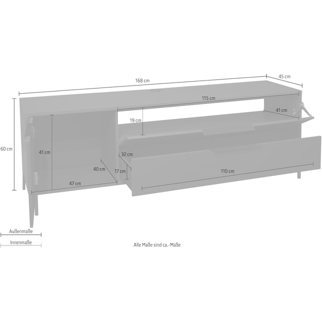 Quadratgestell Rechnung Breite »Bonnie«, 168 cm auf Lowboard Mäusbacher mit bestellen