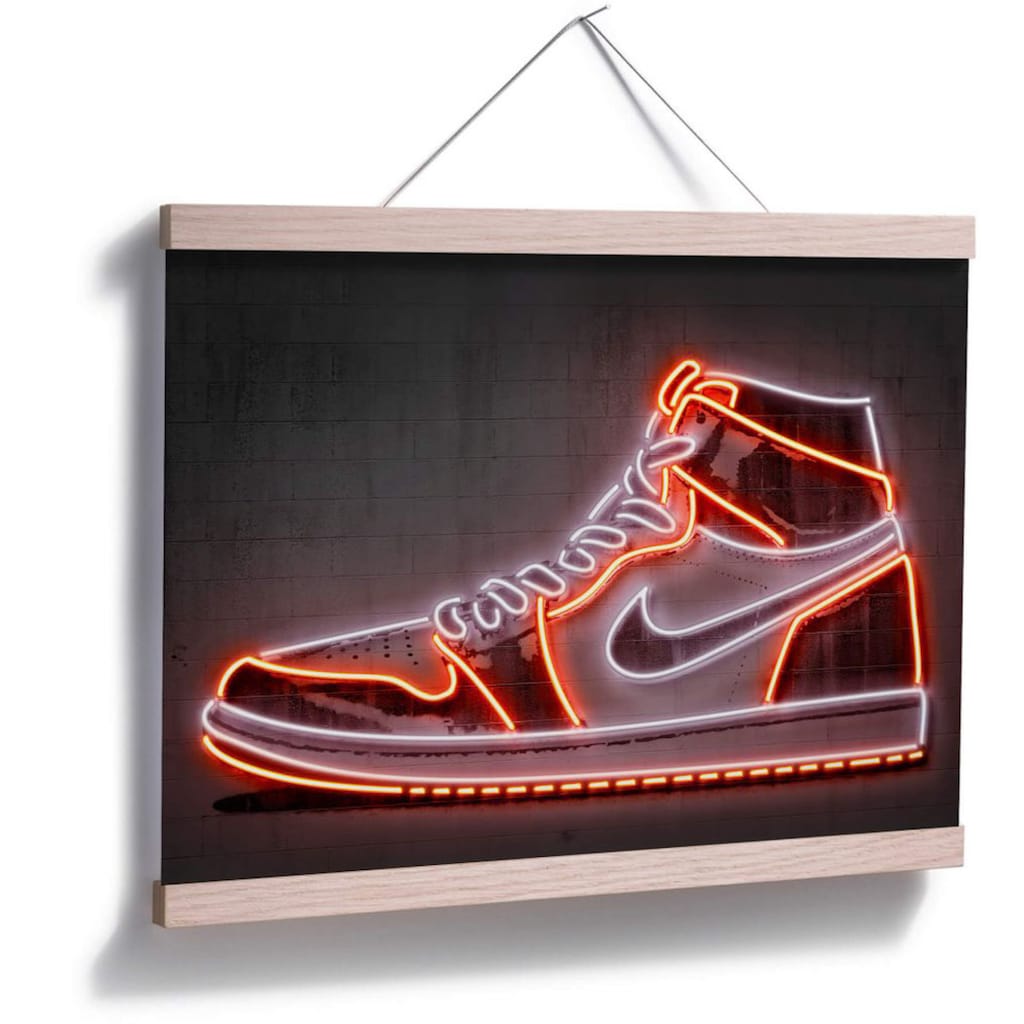 Wall-Art Poster »Mielu Nike Schuh Neon Sneaker«, Schuh, (1 St.), Poster, Wandbild, Bild, Wandposter