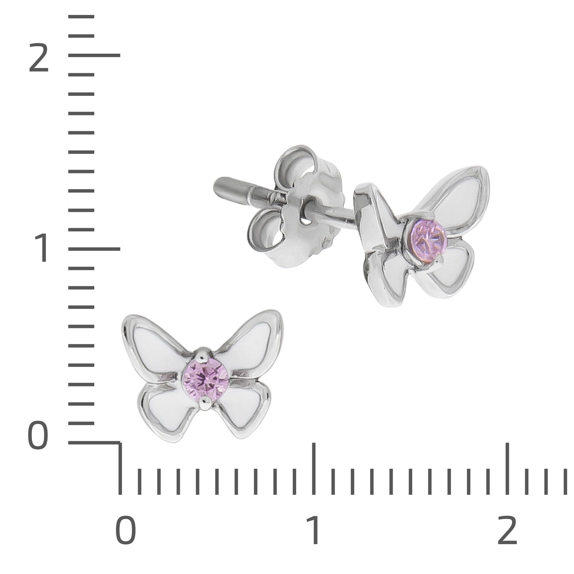 Zeeme Paar Ohrstecker »Silber 925 Schmetterling Zirkonia pink«
