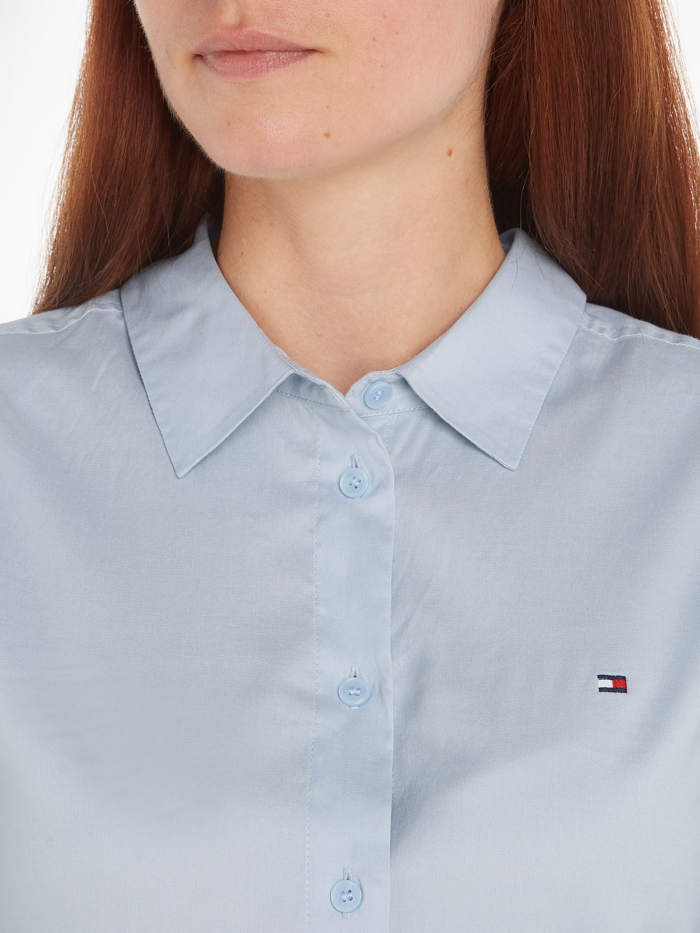 Tommy Hilfiger Hemdbluse »STRETCH OXFORD REGULAR SHIRT«, mit Logostickerei