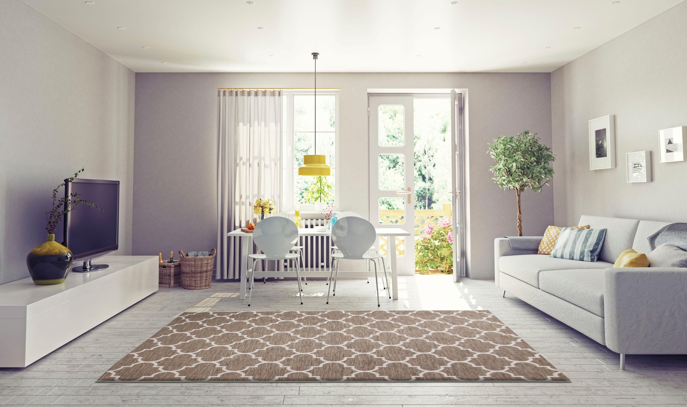 my home Teppich »Valon«, rechteckig, 7 mm Höhe, Indoor und Outdoor geeignet, Wohnzimmer