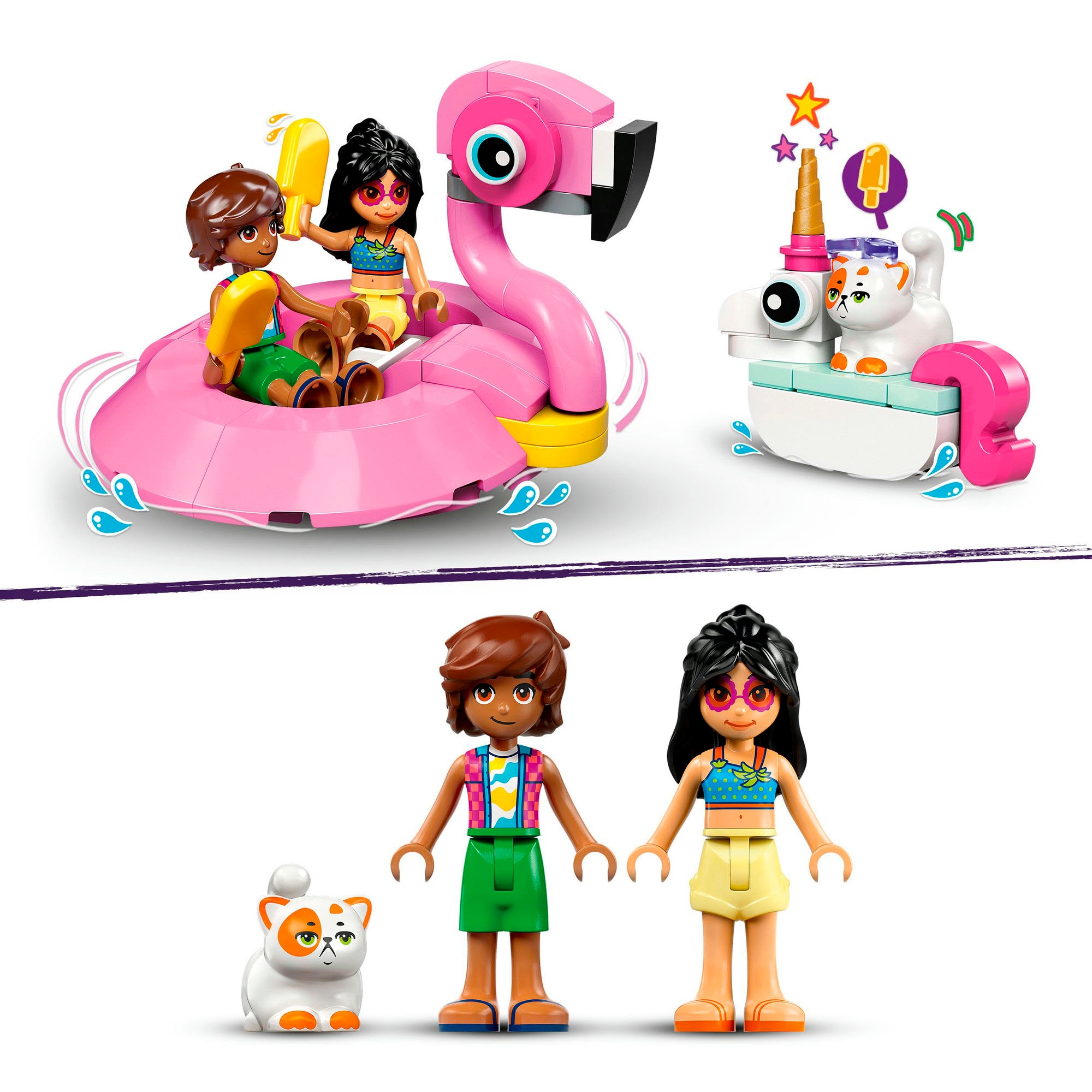 LEGO® Konstruktionsspielsteine »Poolparty mit Einhorn und Flamingo (42658), LEGO Friends«, (99 St.), Made in Europe
