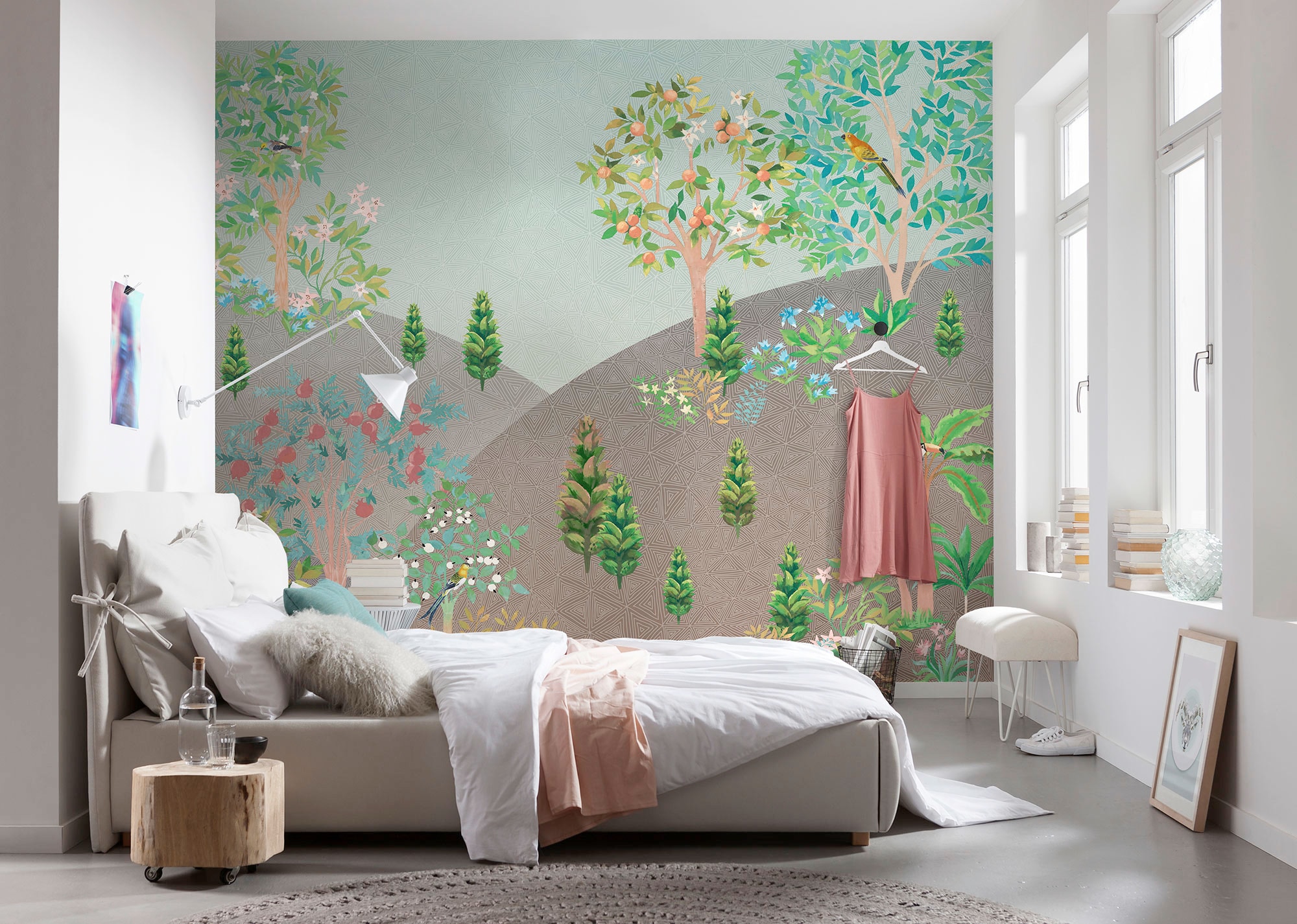 Komar Vliestapete »Digitaldruck Vlies - Persian Garden - Größe 300 x 250 cm«, bedruckt, Wohnzimmer, Schlafzimmer