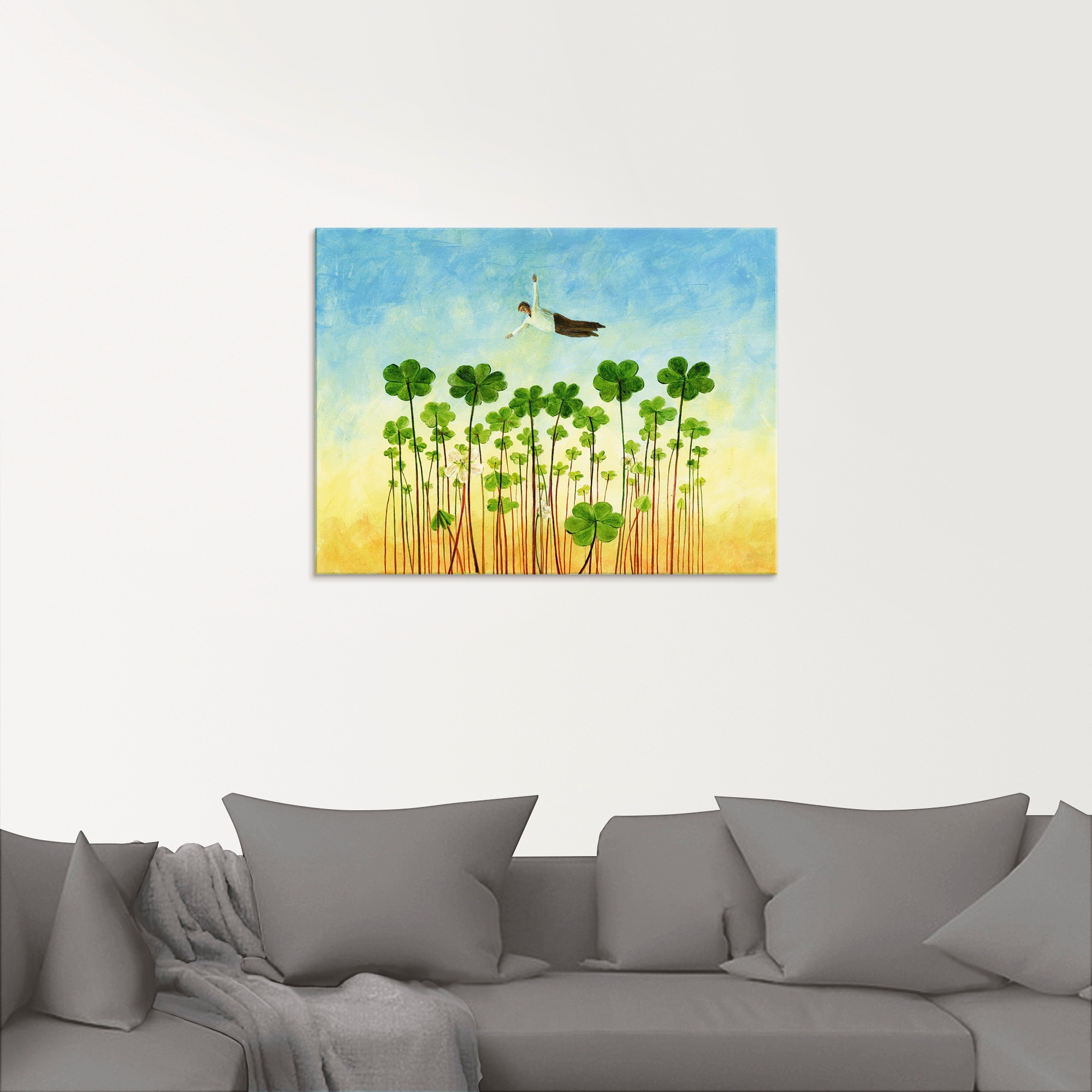 Artland Glasbild »Jemanden über den grünen Klee loben«, Mann, (1 St.), in verschiedenen Größen
